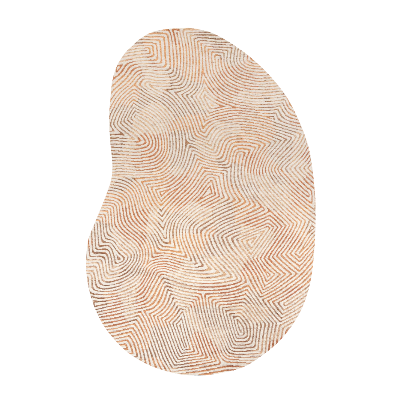 Ovale vloerkleed CORAL INDIAN SAND oranje met beige