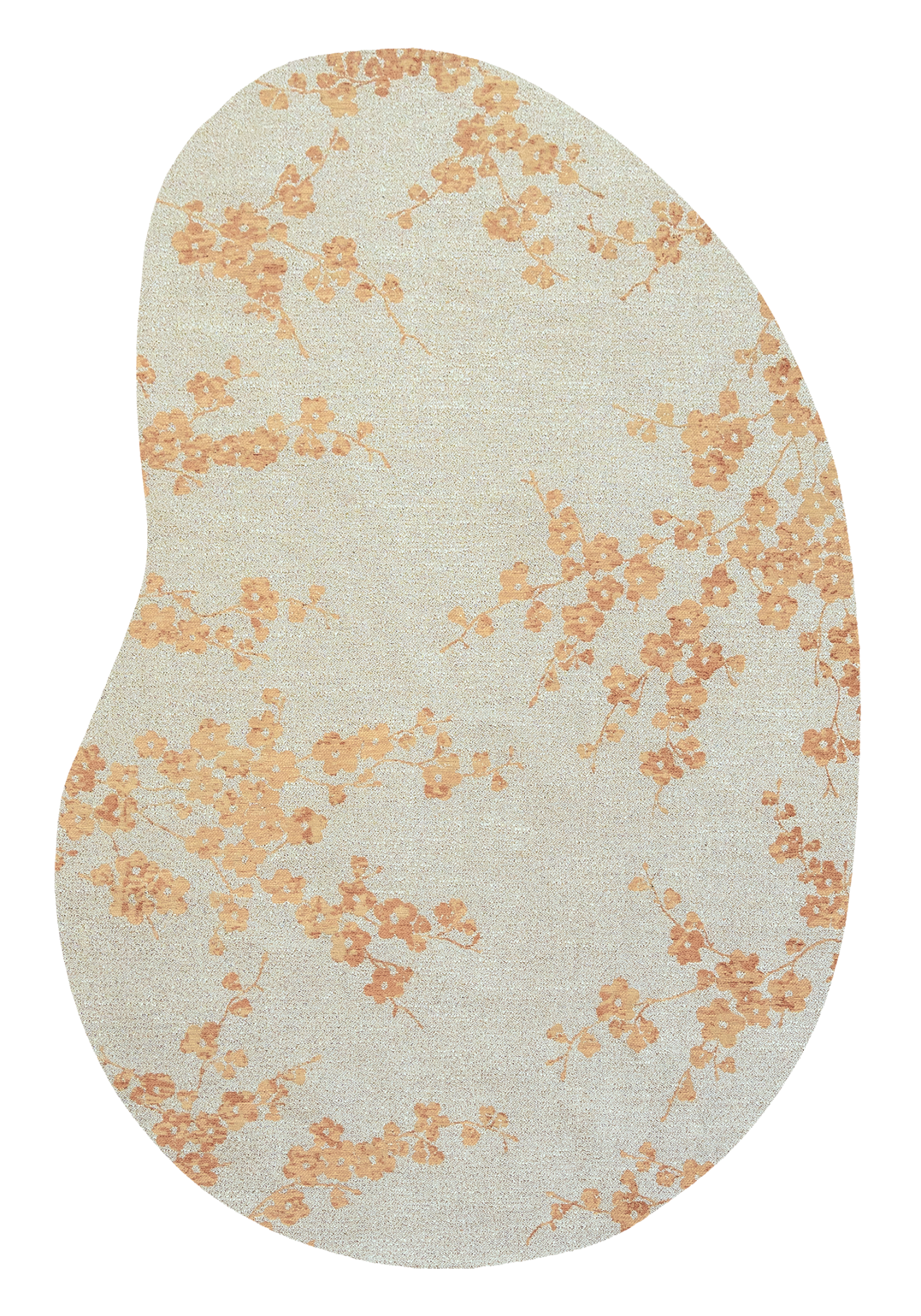 Oval rug SAKURA orange with warm white