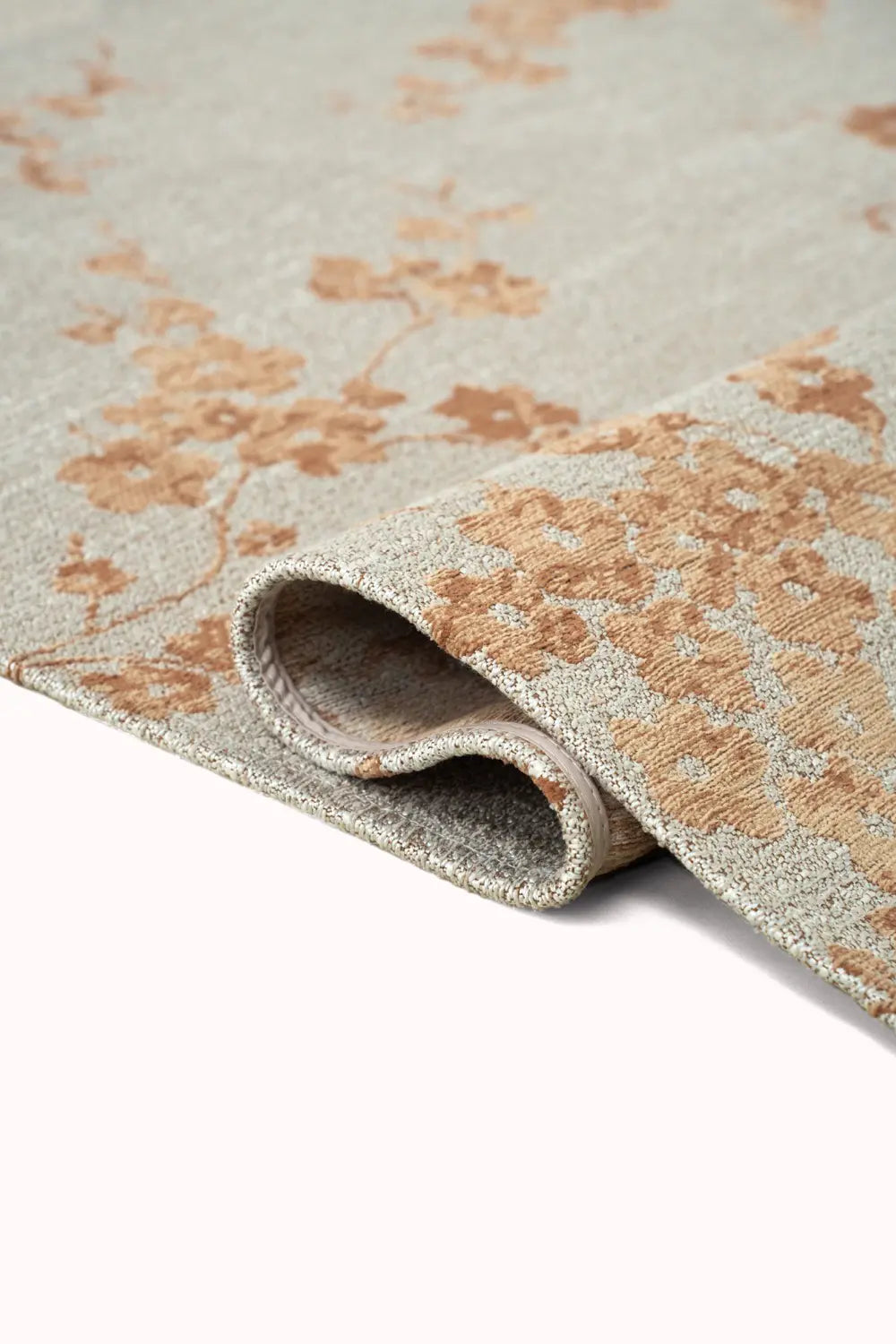 Oval rug SAKURA orange with warm white