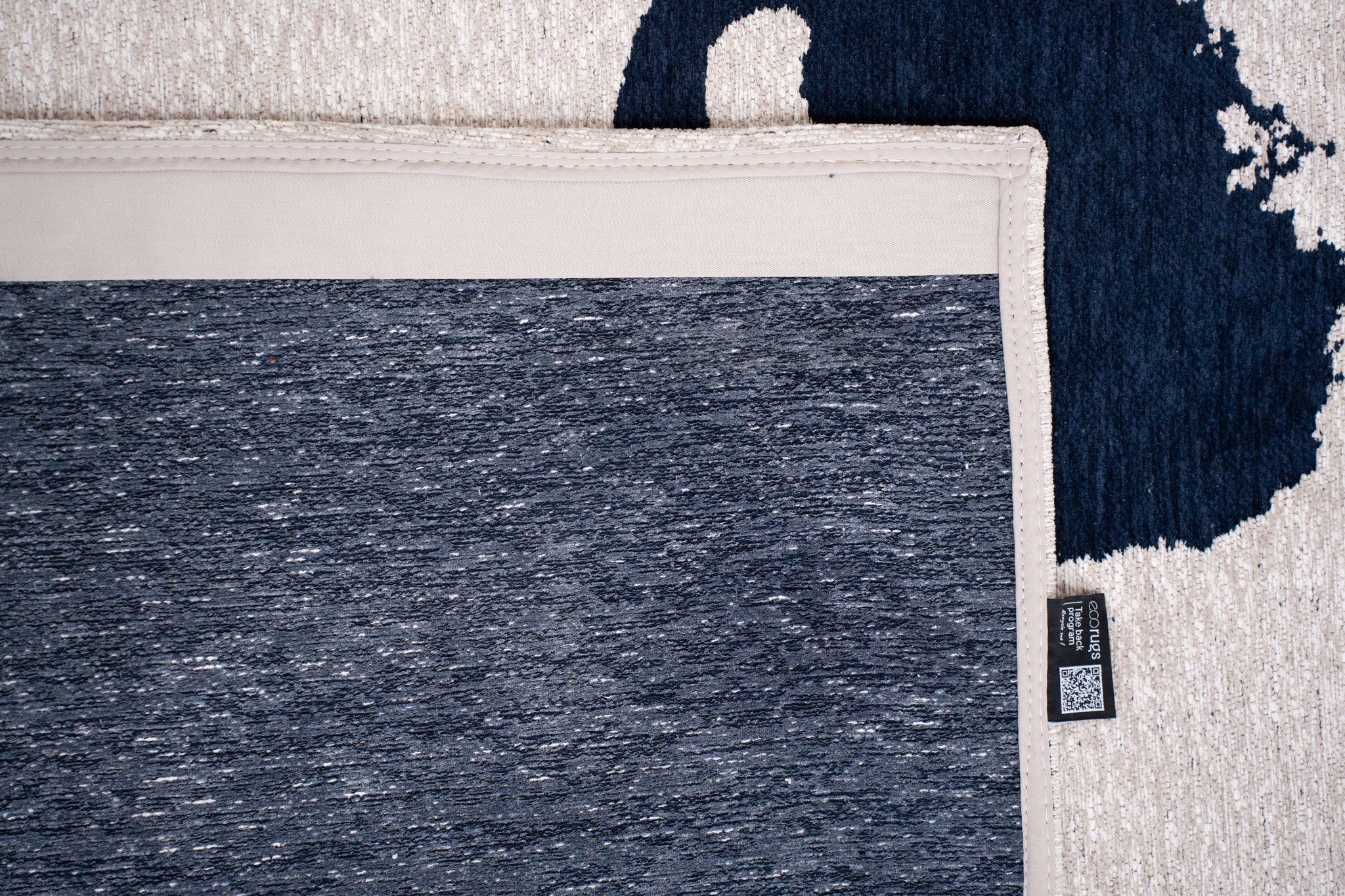 Dywan RIBBON beżowy z ciemnoniebieskim