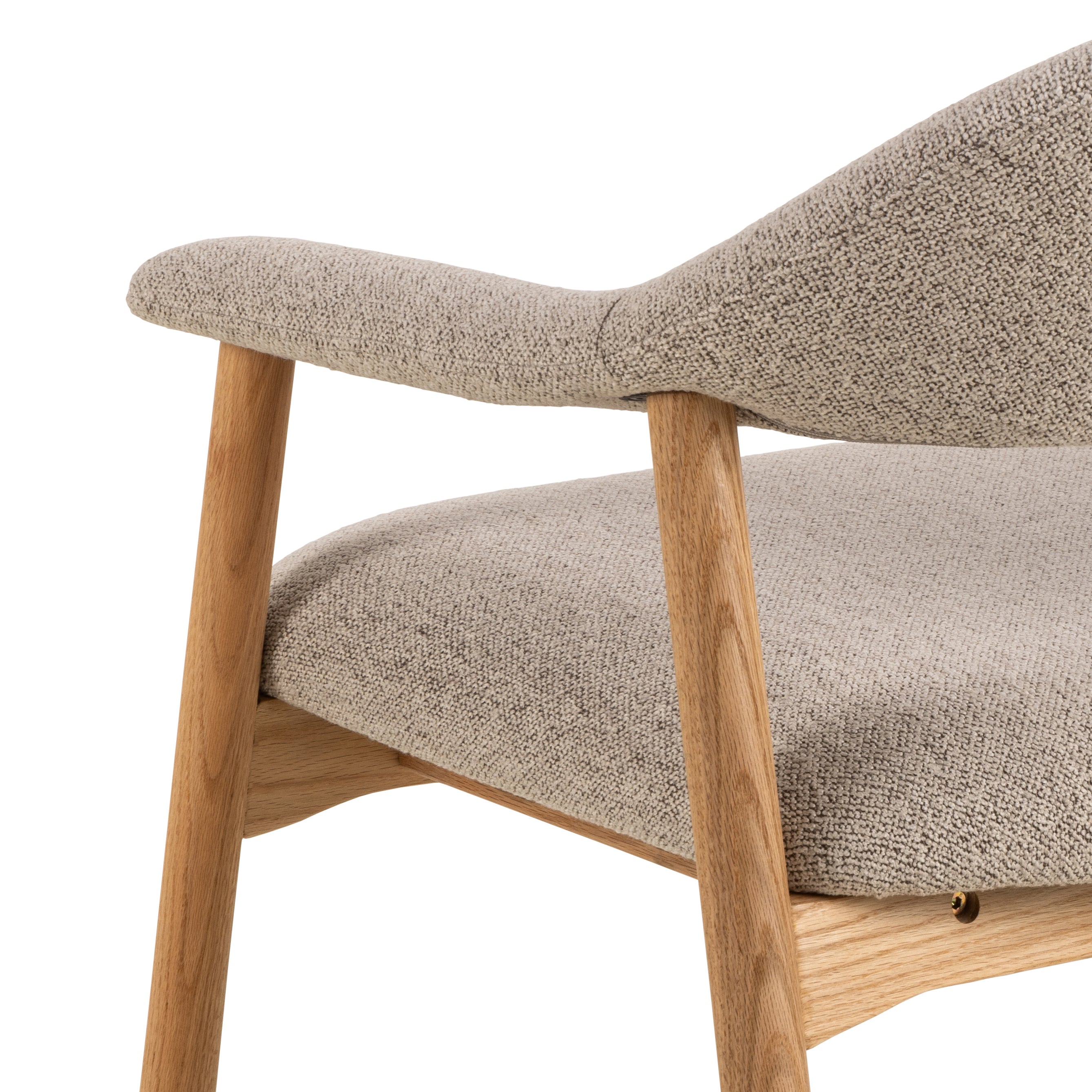 Addi beige armchair with an oak base