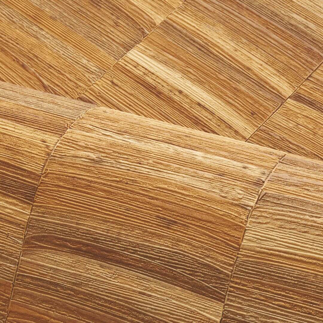 Structural wallpaper in stripes imitating a plant weave STYLOSA - OCRE honey