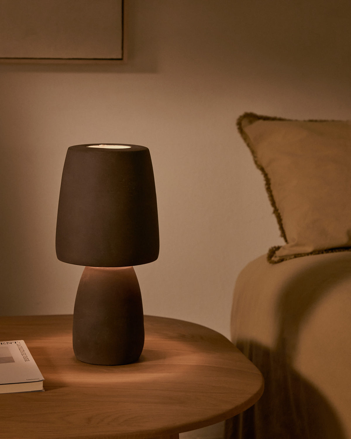Lampa stołowa TANDY brązowa terakota – ujęcie 2