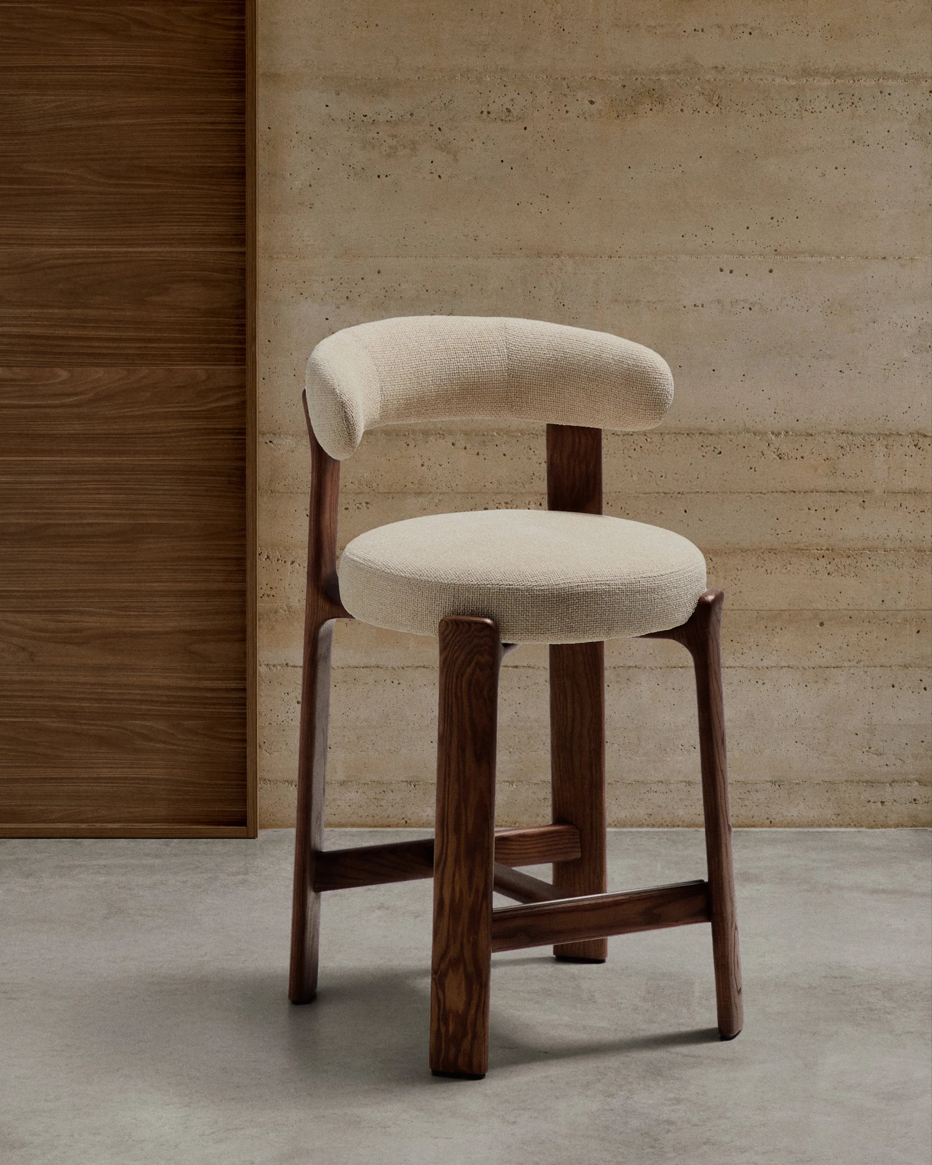 Hoker GRANITE beżowy szenil z ciemną jesionową podstawą