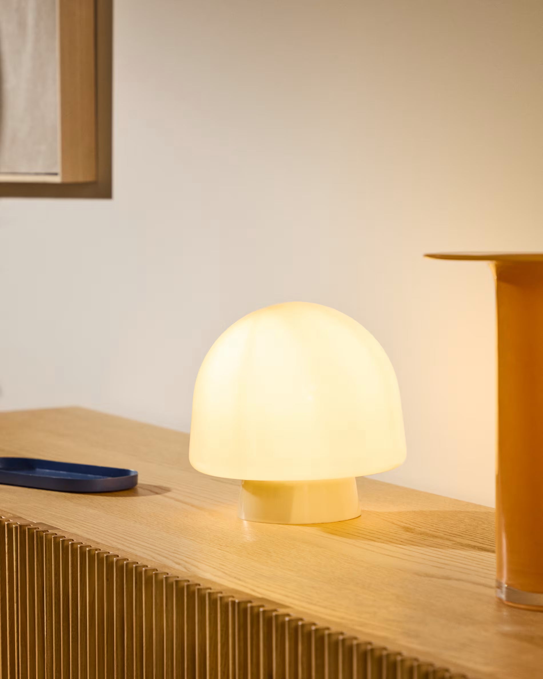 Tafellamp REIG grijs glas