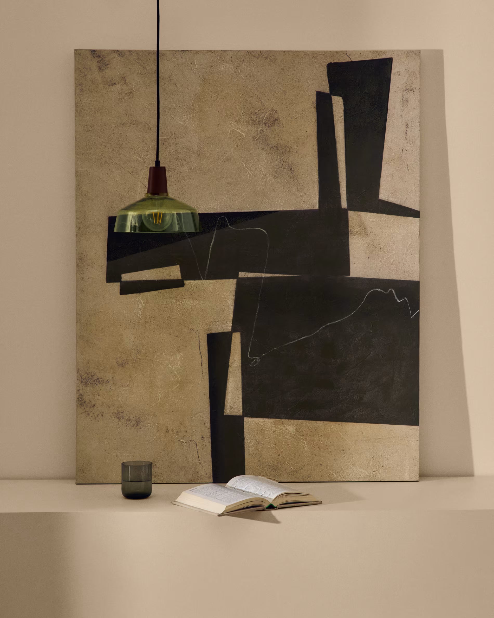Schilderij FIDA groen met beige