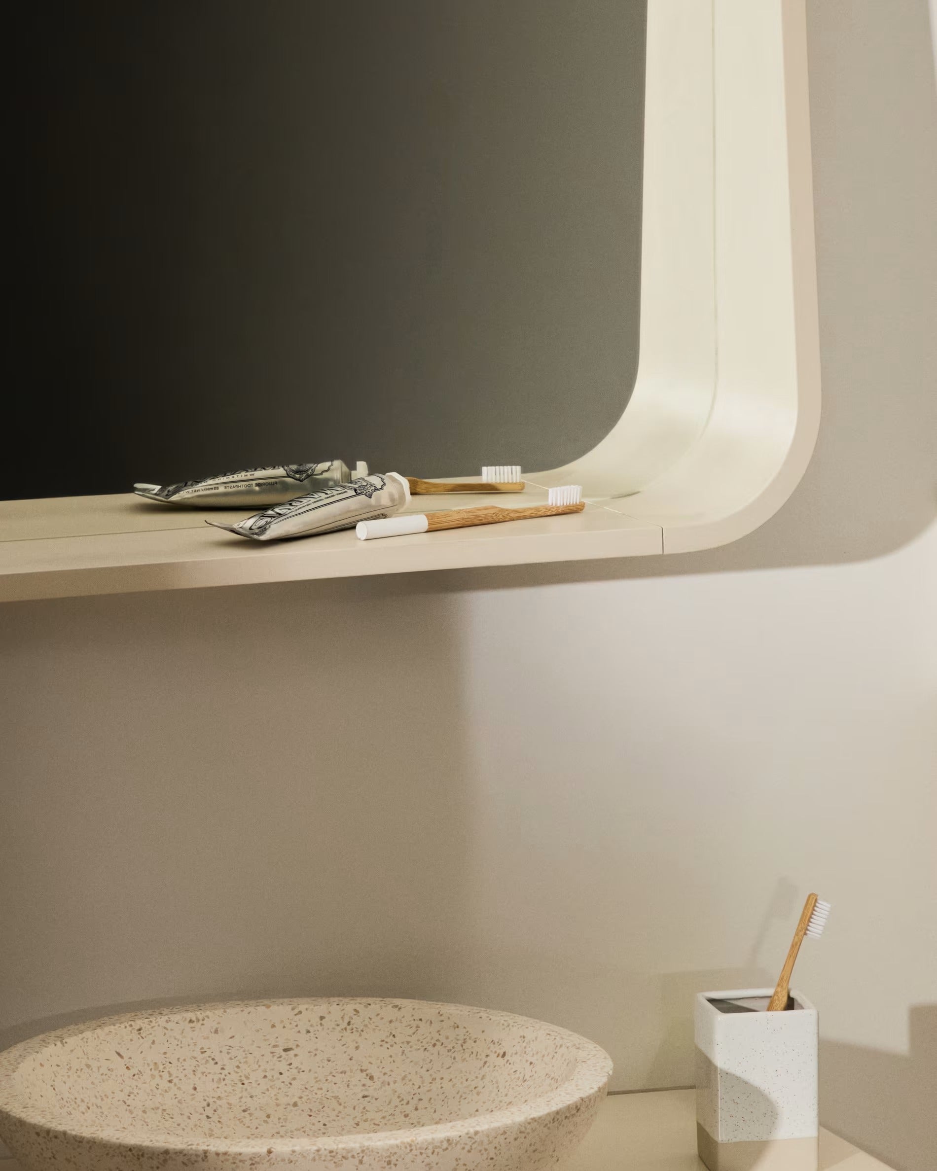 Badezimmerspiegel SALAYA beige