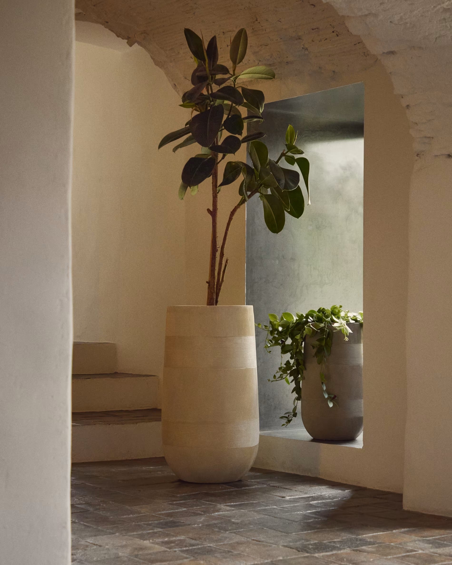 TIVAL beige Policement Blumentopf-Set 