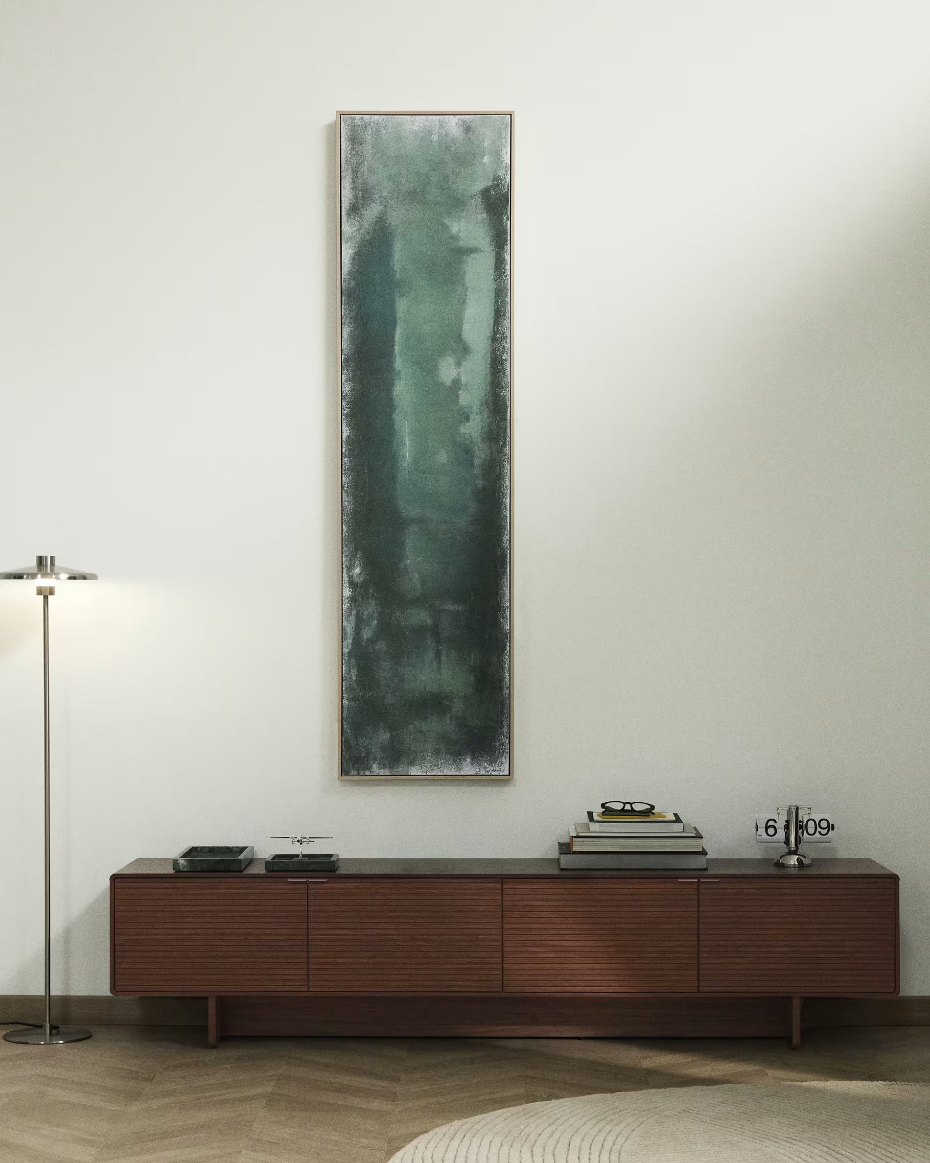 RTV-Sideboard NORLEN dunkelbraun Nussbaumfurnier