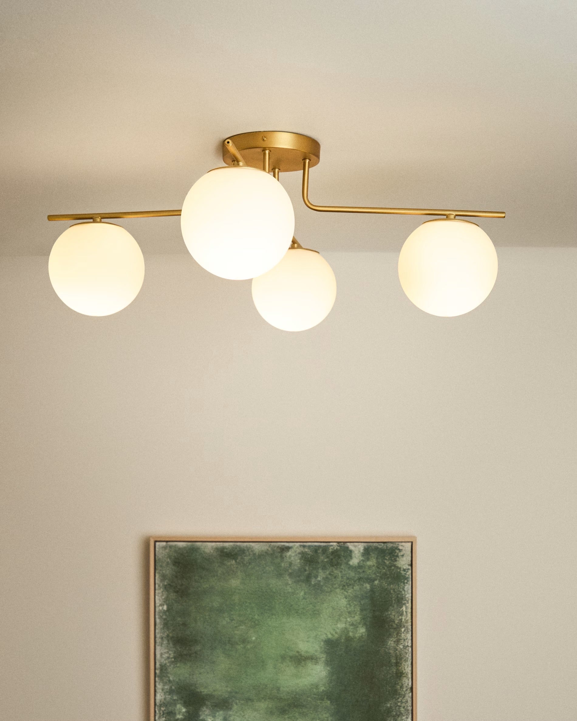 Four-point ceiling lamp BRISIA brushed brass