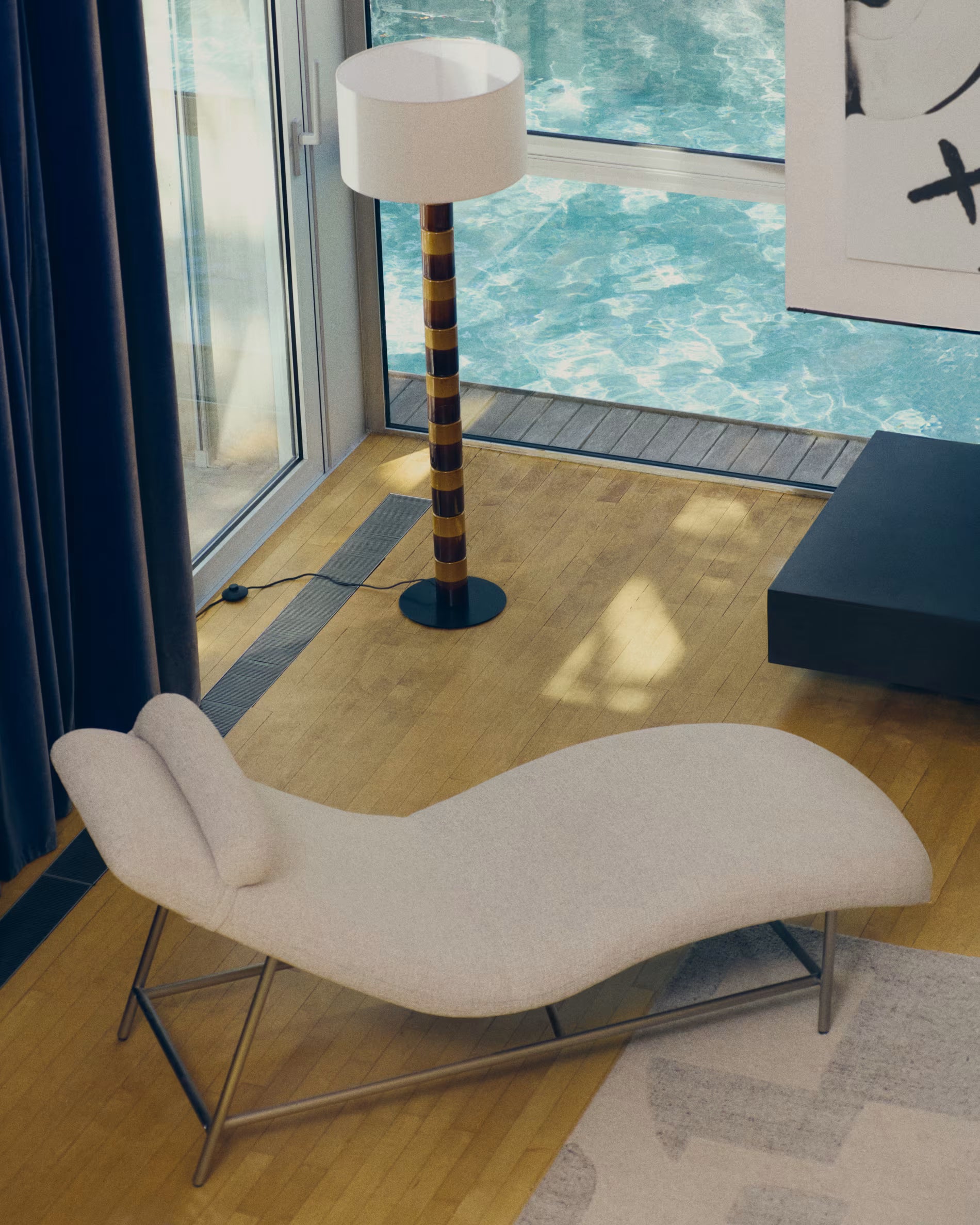 Vloerlamp MAVRAN bruin met mosterdkleur