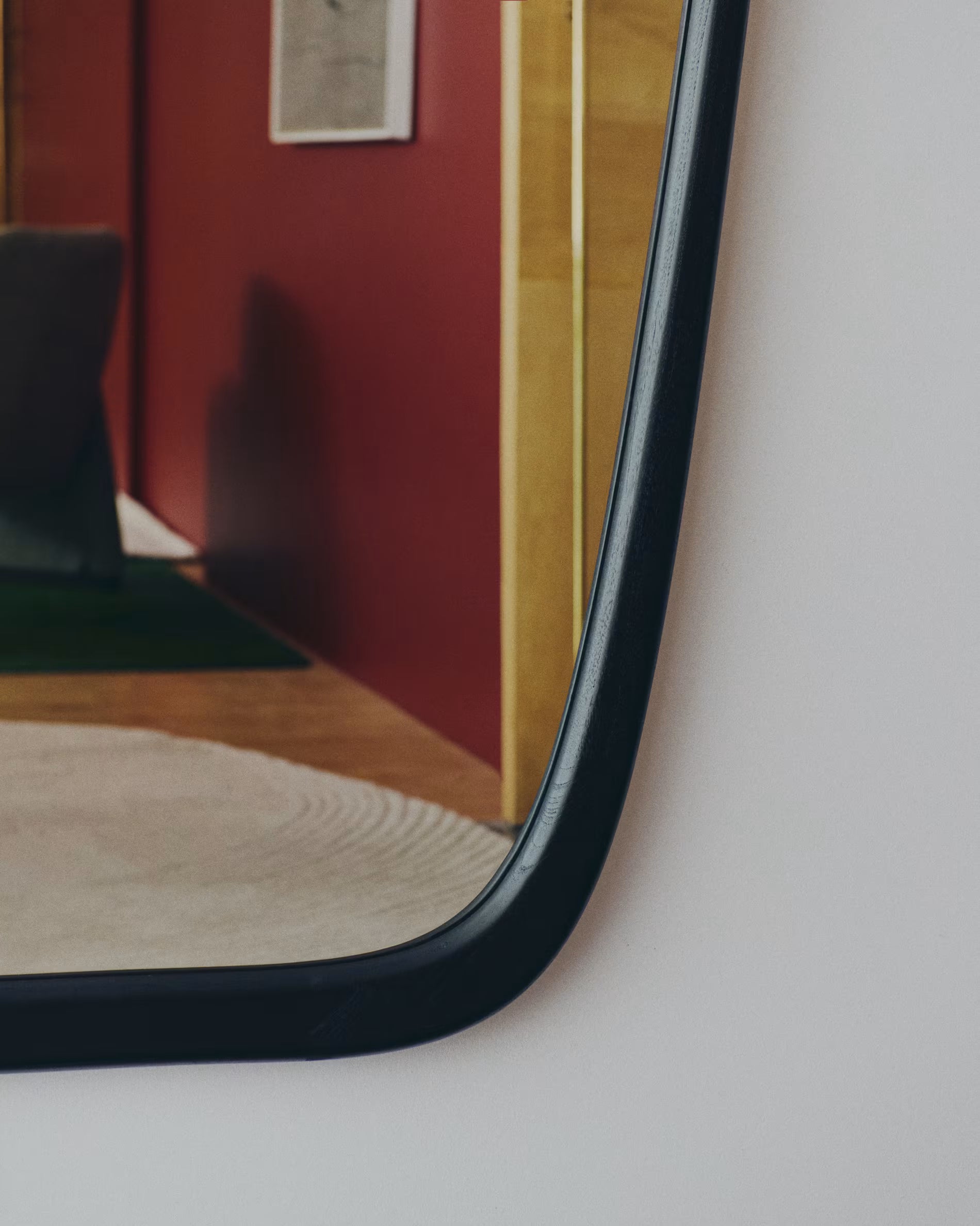 Länglicher Spiegel ALURA schwarzes Teakholz