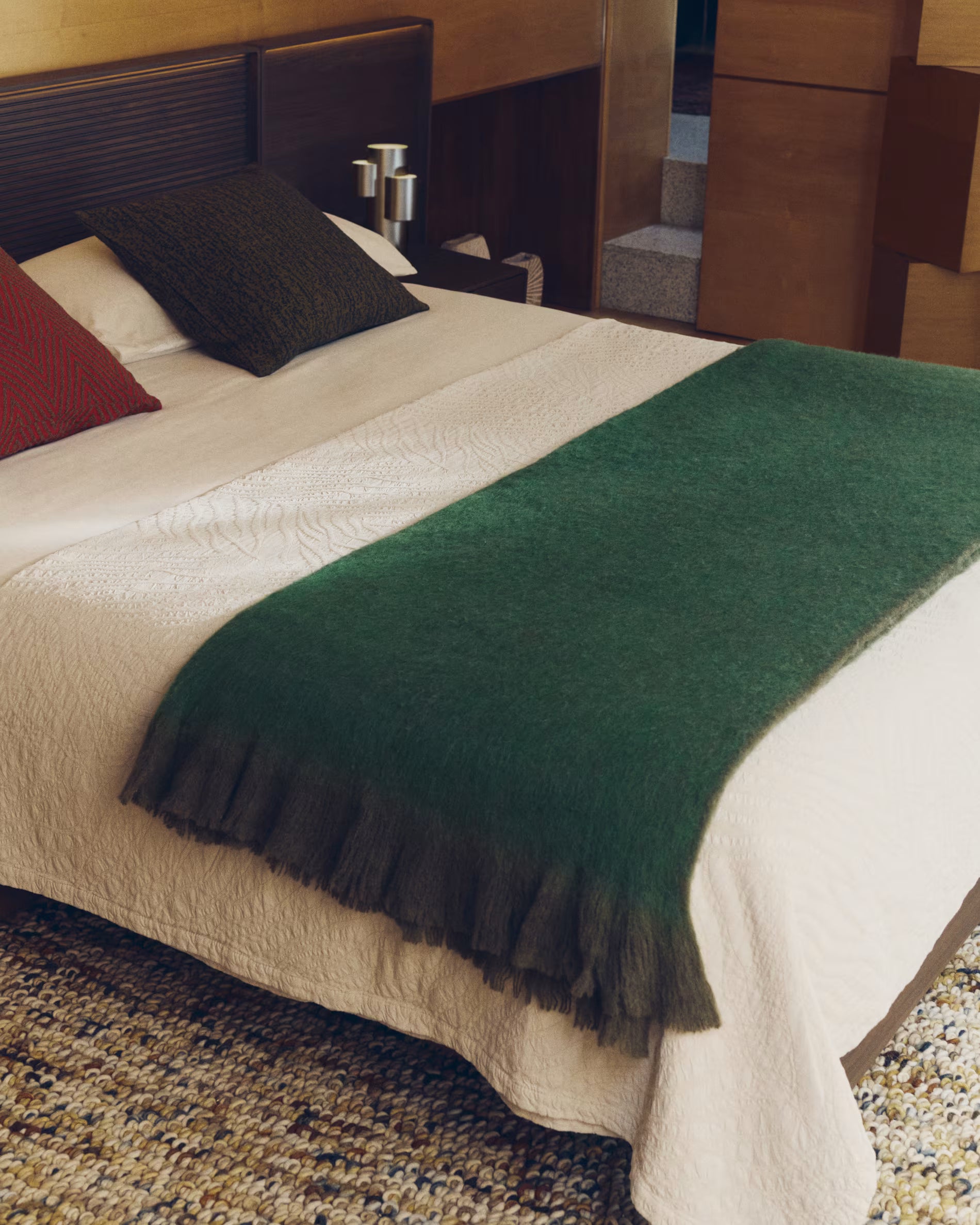 NORLEN bed with cabinets dark brown walnut veneer