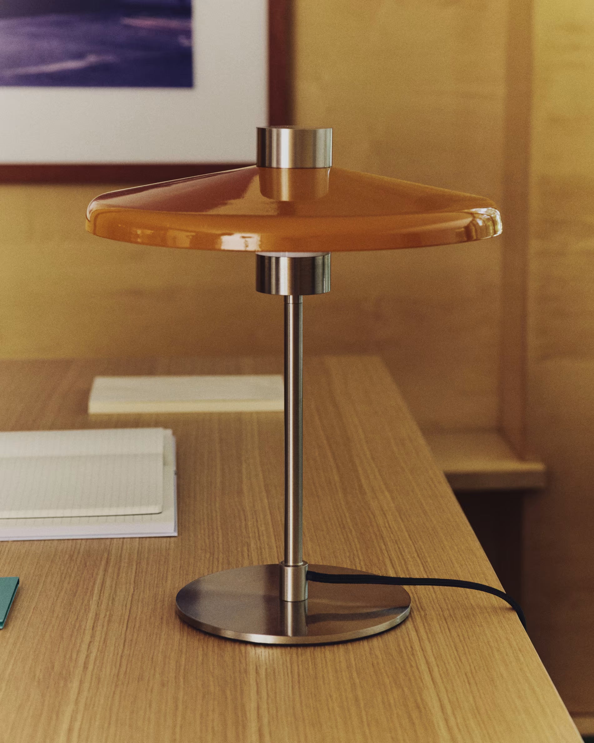 NUVIRA Table Lamp Orange with Silver Base