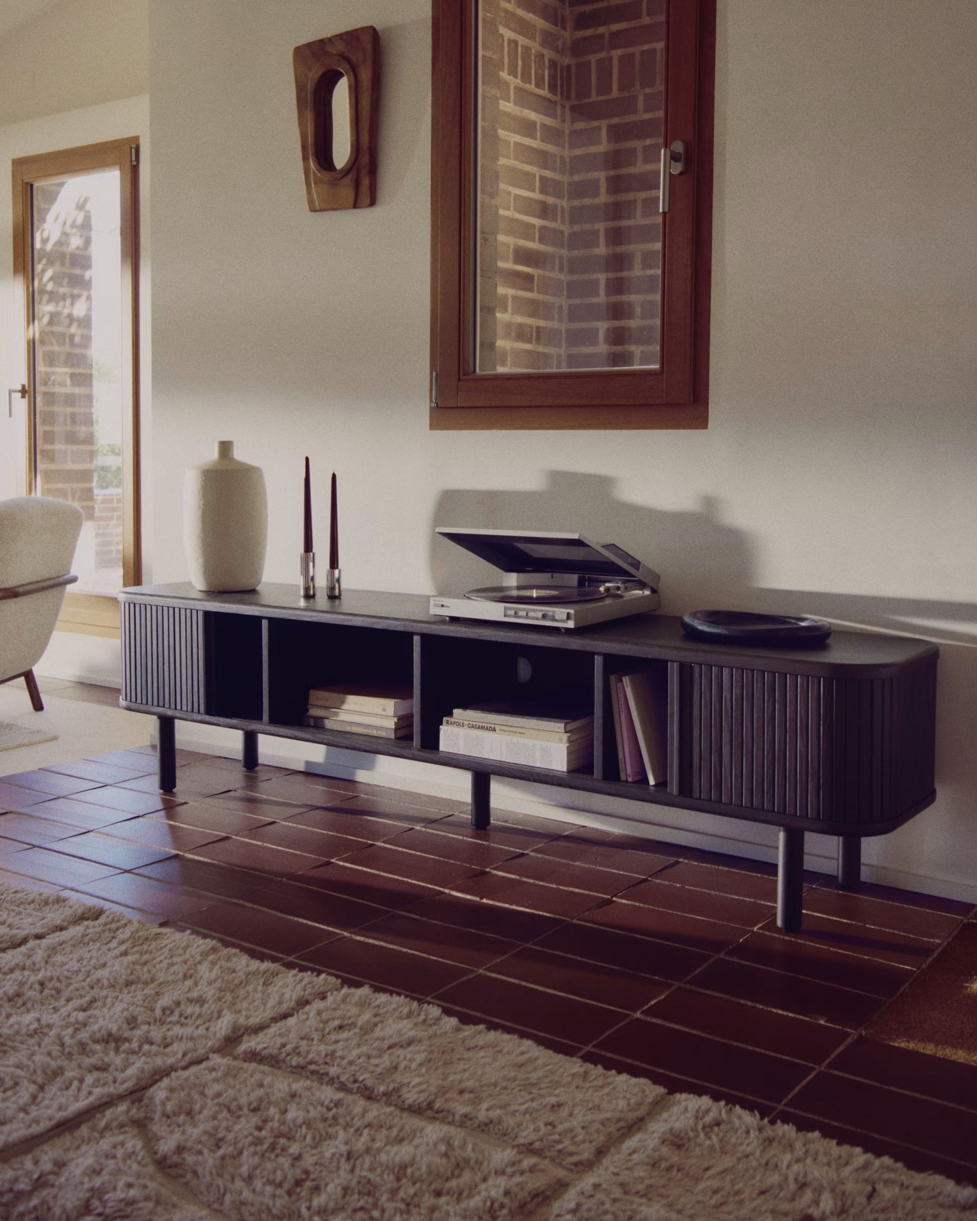 TV-meubel MAILEN donker essenhoutfineer