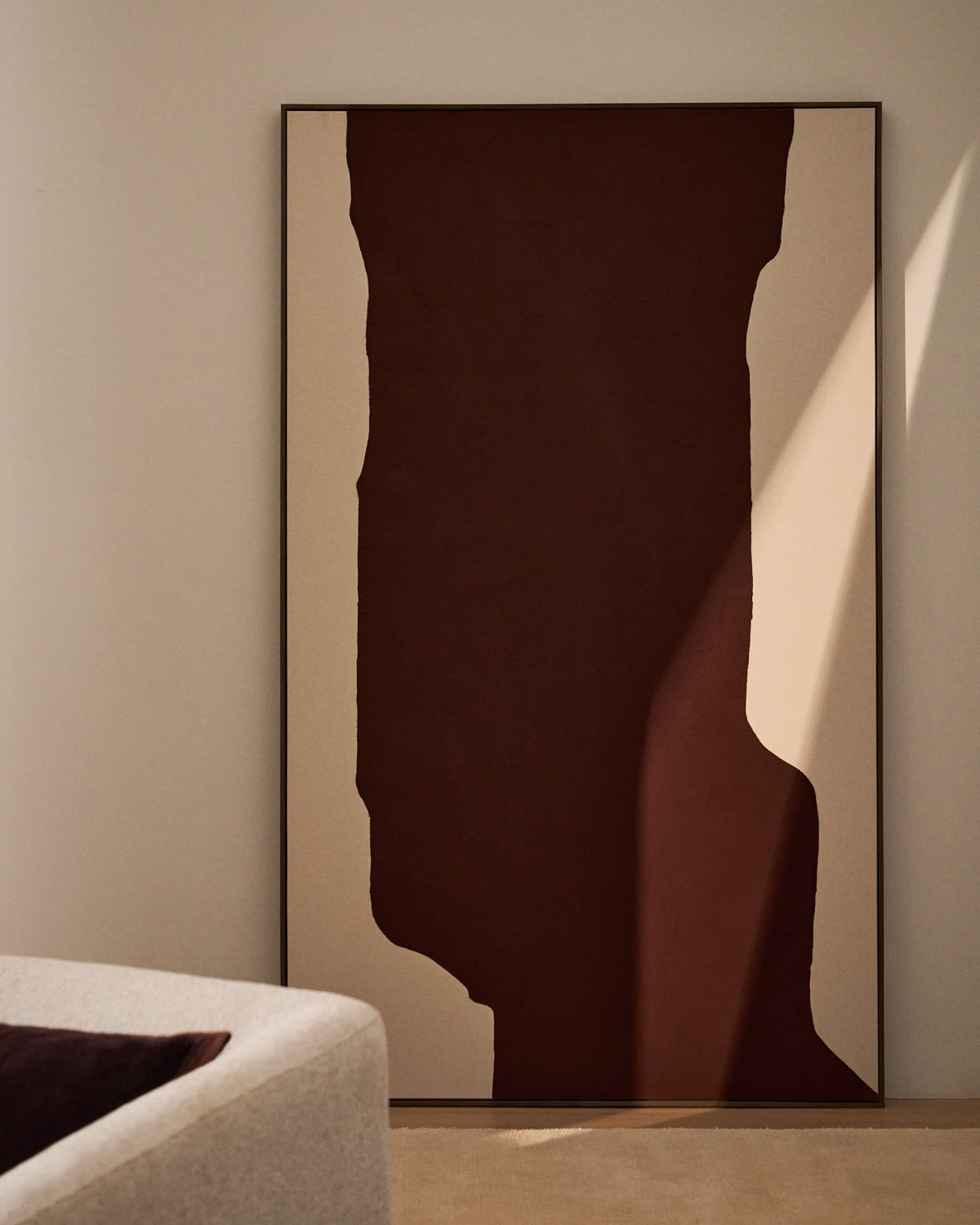 Obraz abstrakcyjny IRDEN bordowy ręcznie malowany – ujęcie 8