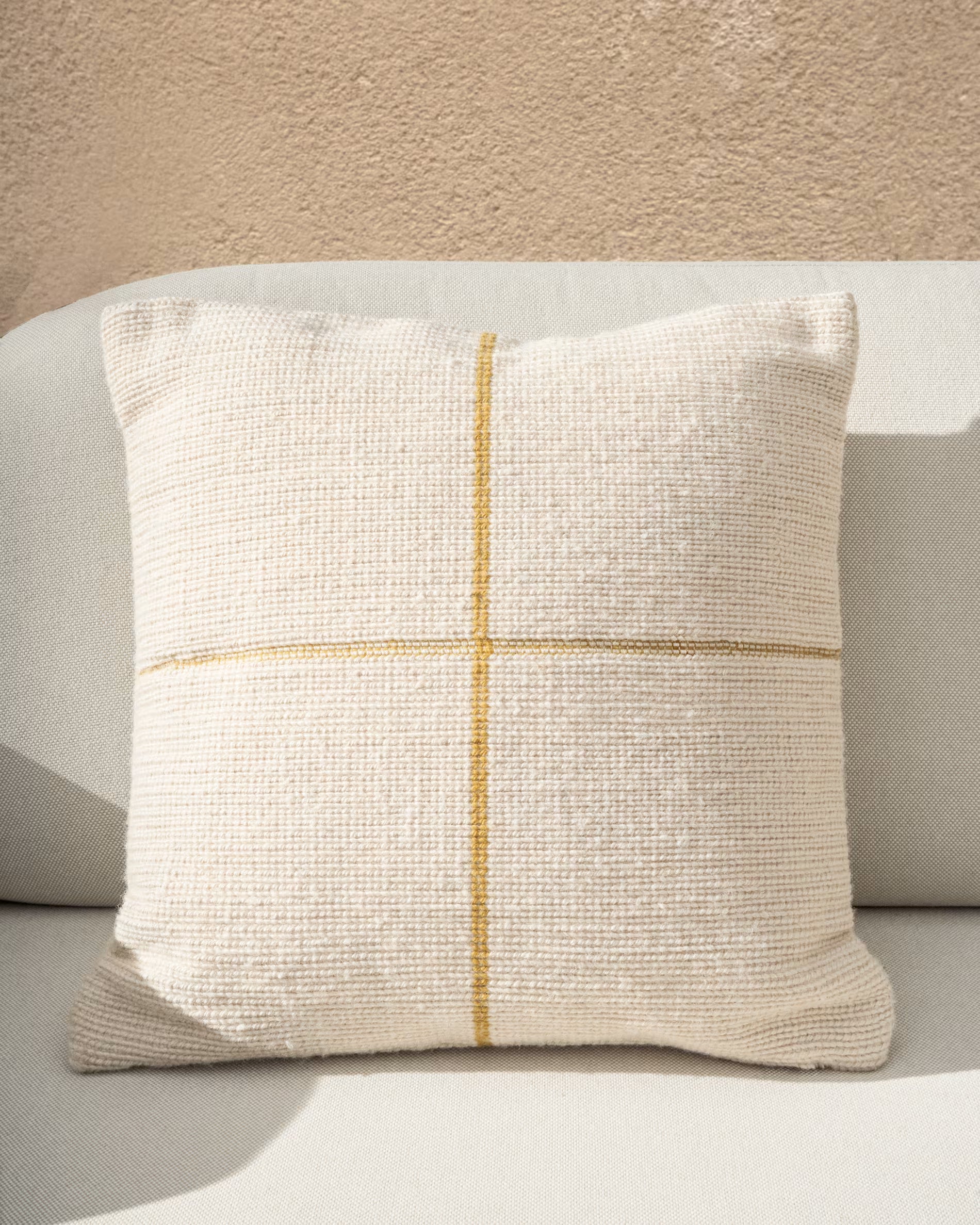 Kissenbezug ATIMA beige mit Gelb