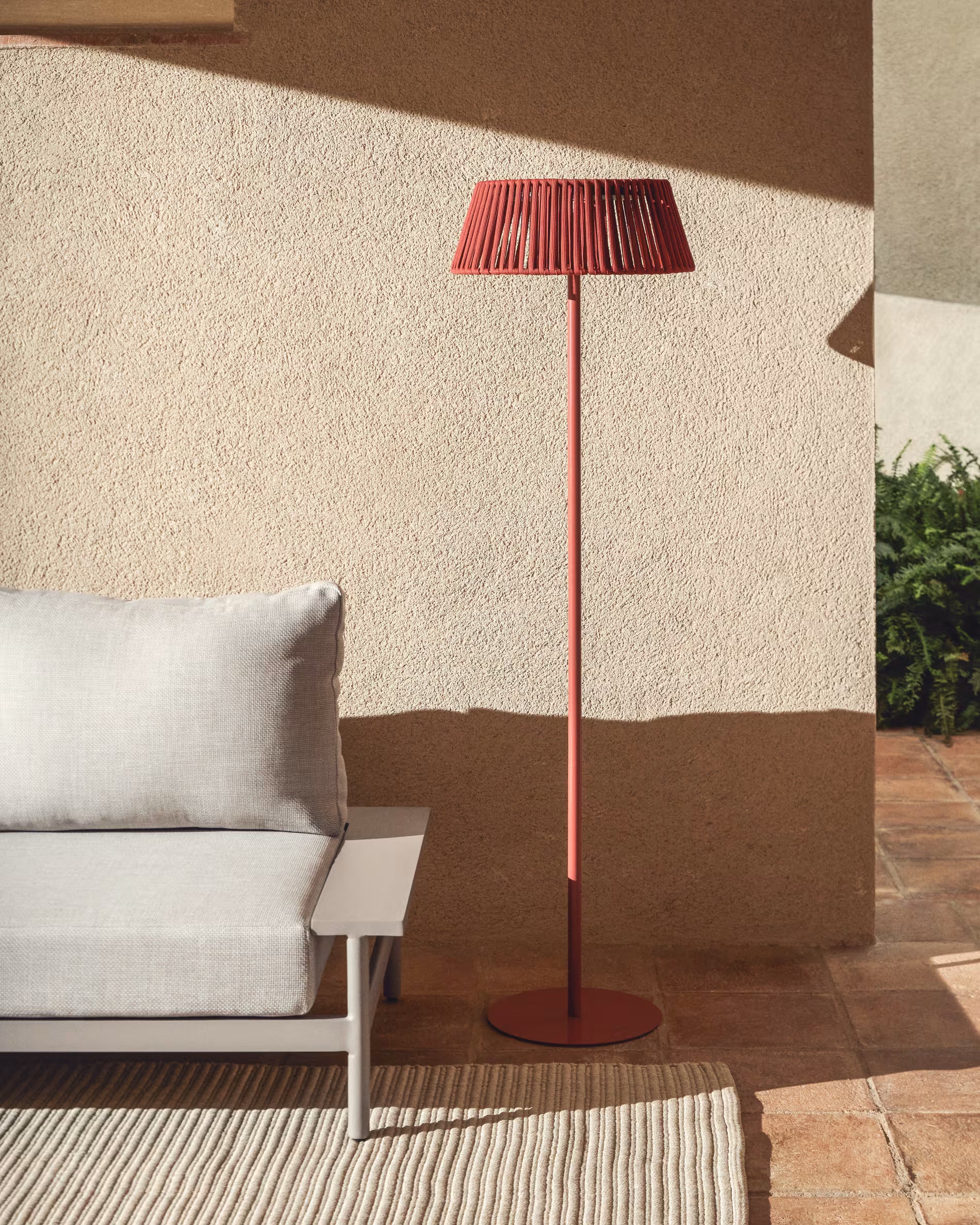 Zonne-energie tuinvloer lamp ALDET terracotta