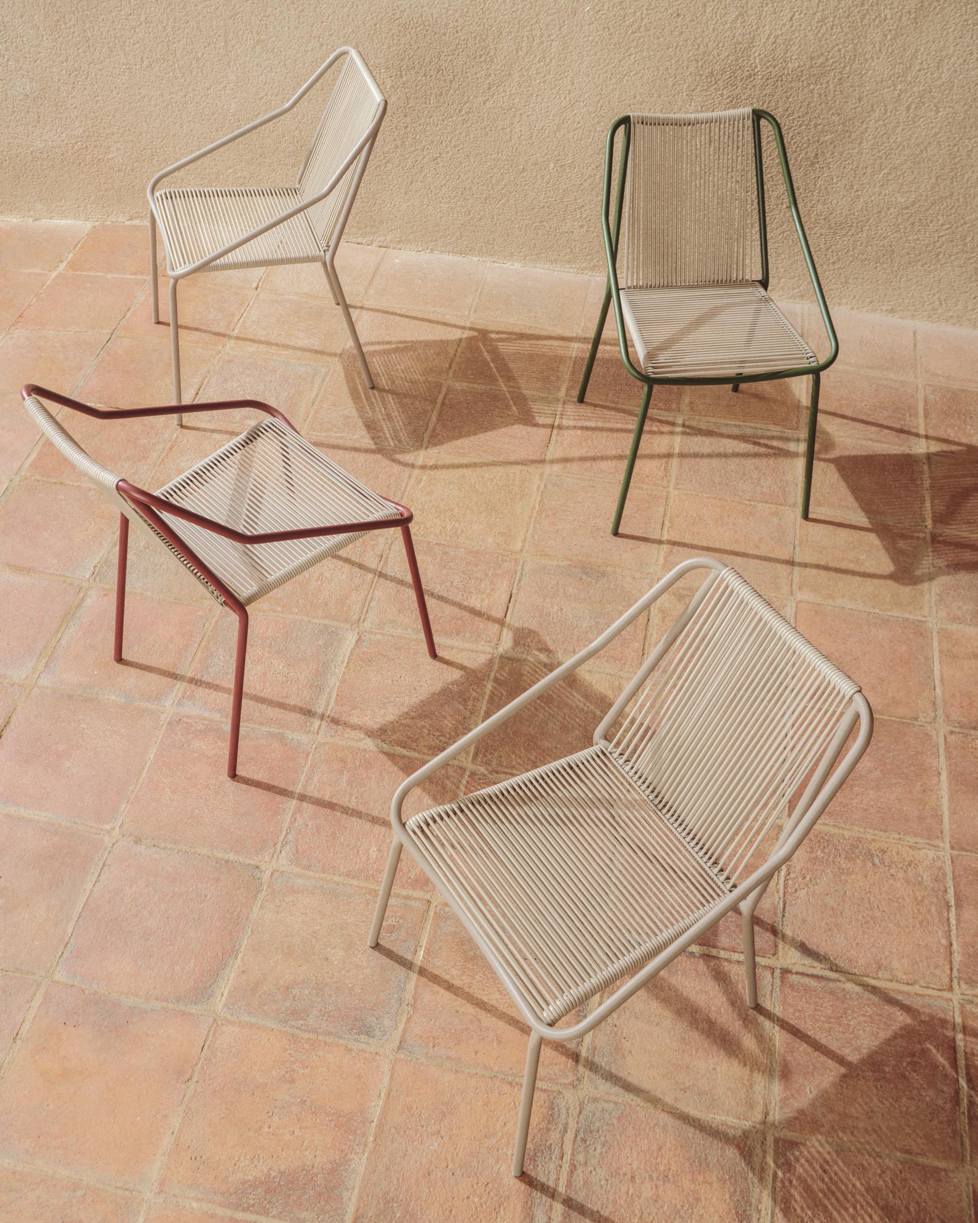 Tuinstoel ZIVIA ecru met taupe basis
