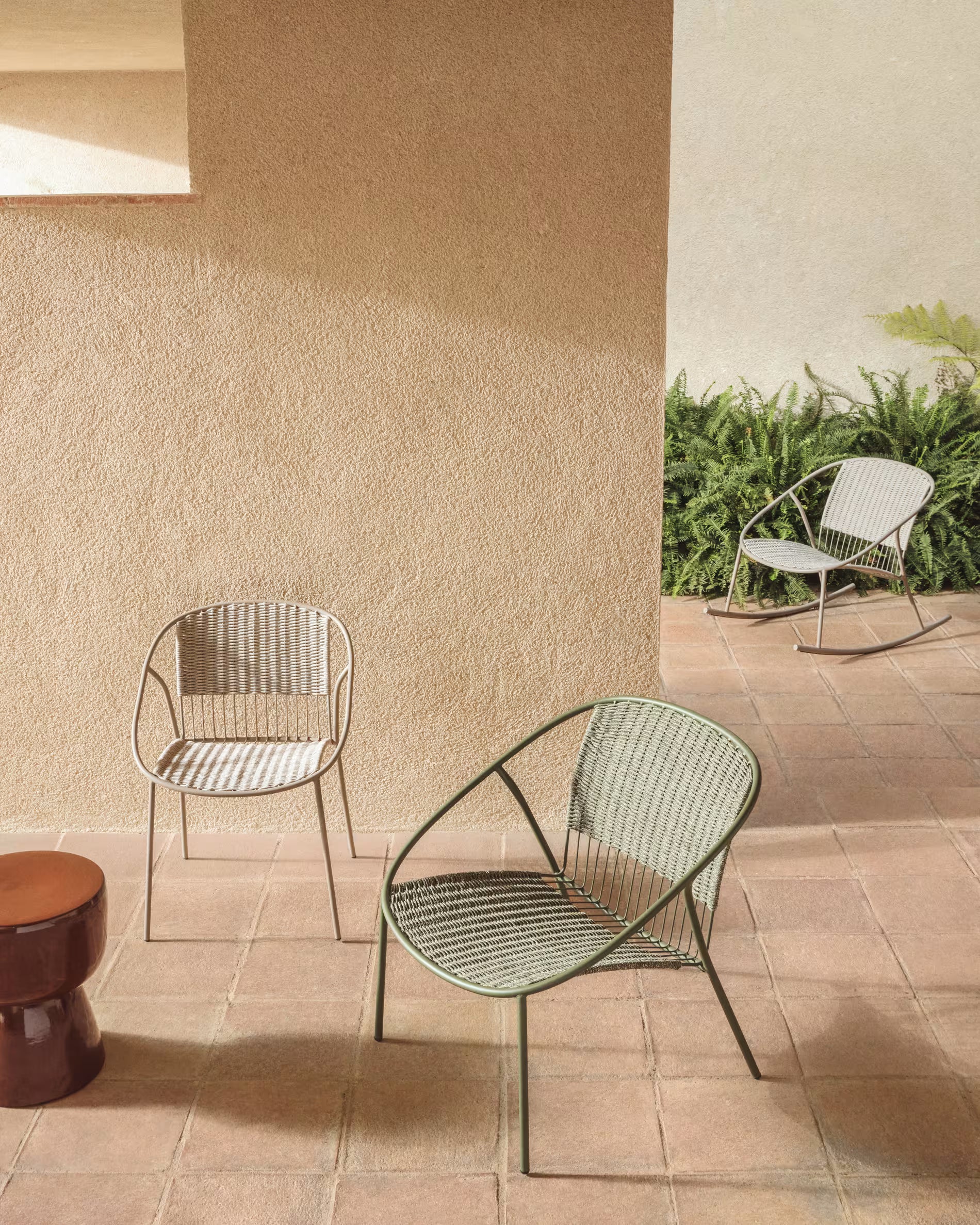 Schommelstoel voor de tuin ATRANI beige