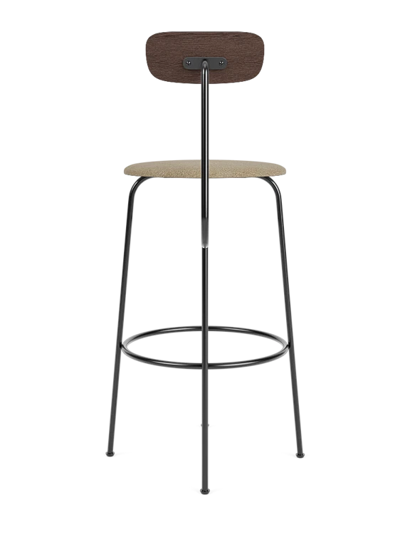 AFTEROOM stool dark oak veneer with upholstered beige seat