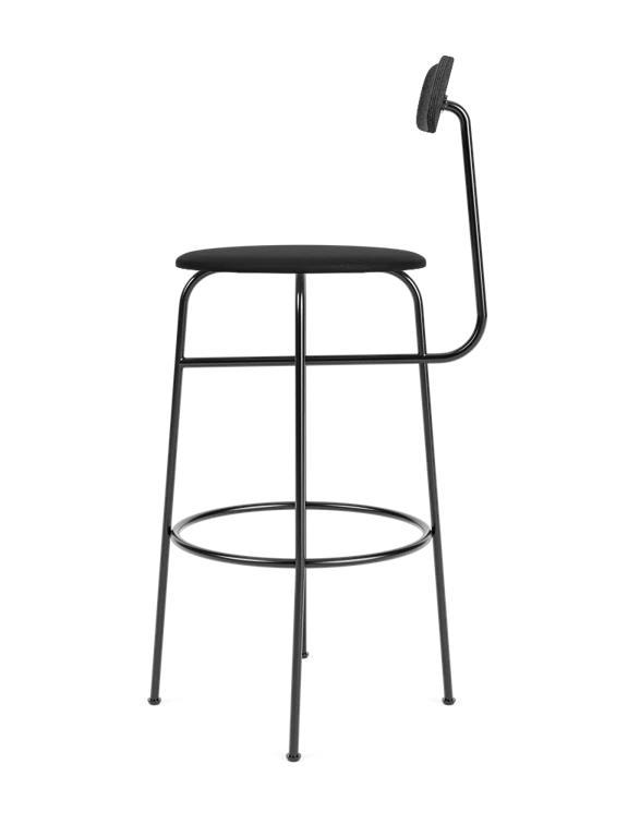 Hocker AFTEROOM schwarz Eschenfurnier mit gepolstertem schwarzen Sitz