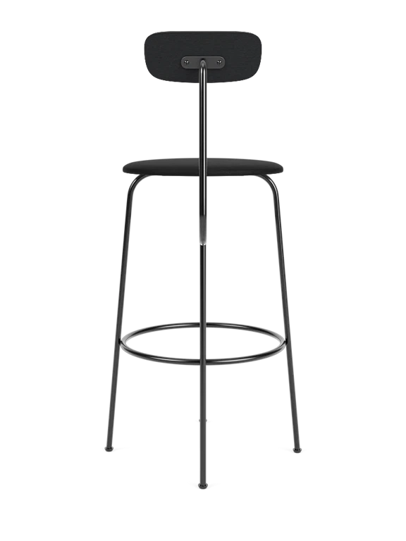 Hocker AFTEROOM schwarz Eschenfurnier mit gepolstertem schwarzen Sitz