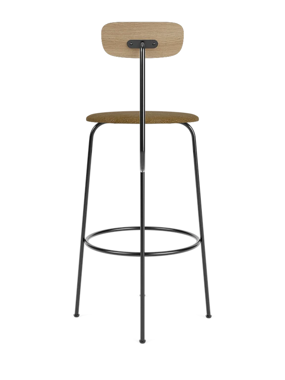 Hocker AFTEROOM aus Eiche mit gepolsterter senfgelber Sitzfläche