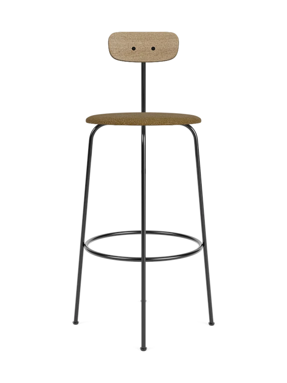 Hocker AFTEROOM aus Eiche mit gepolsterter senfgelber Sitzfläche