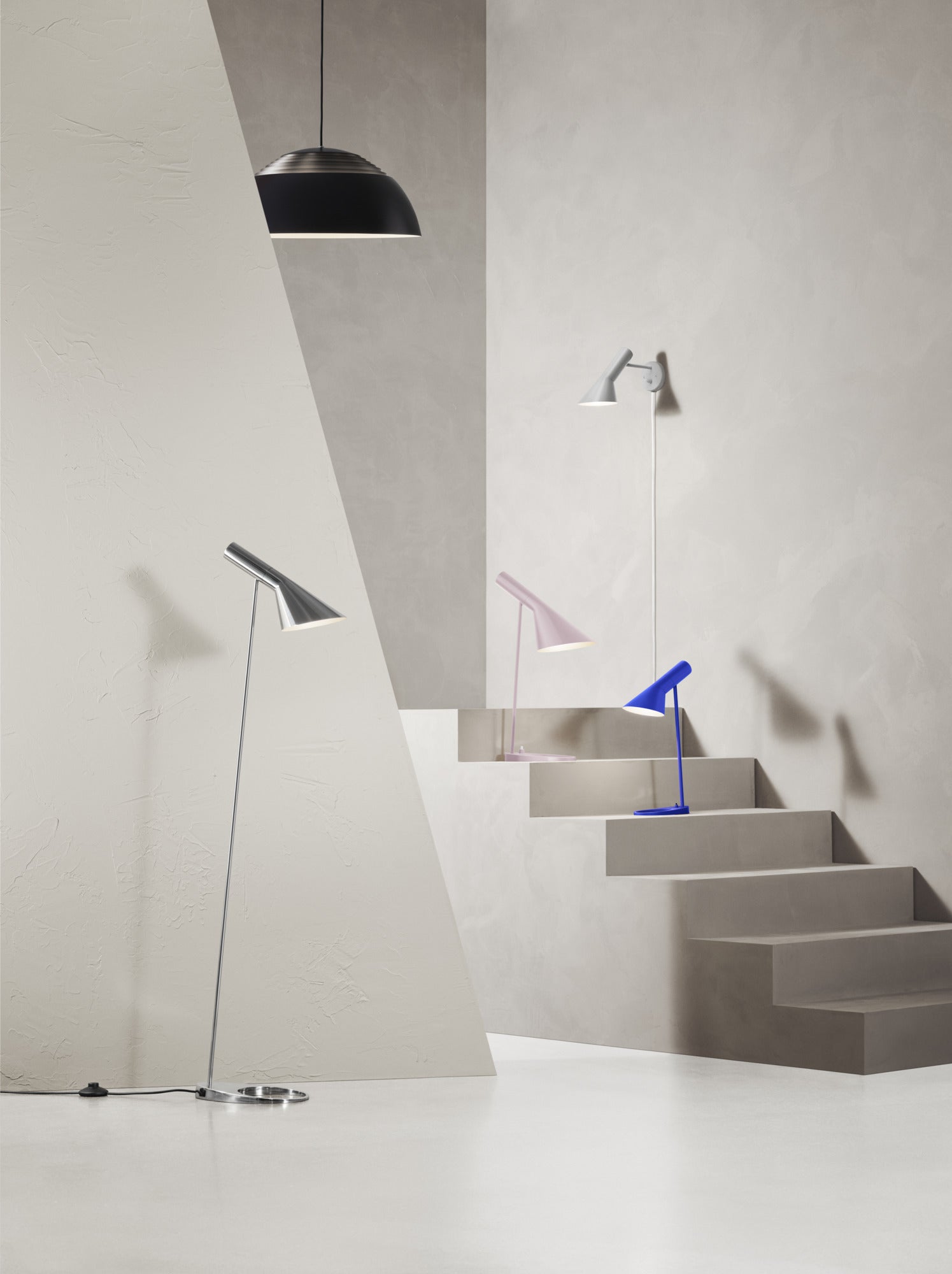 AJ Floor Lamp Polished Stainless Steel