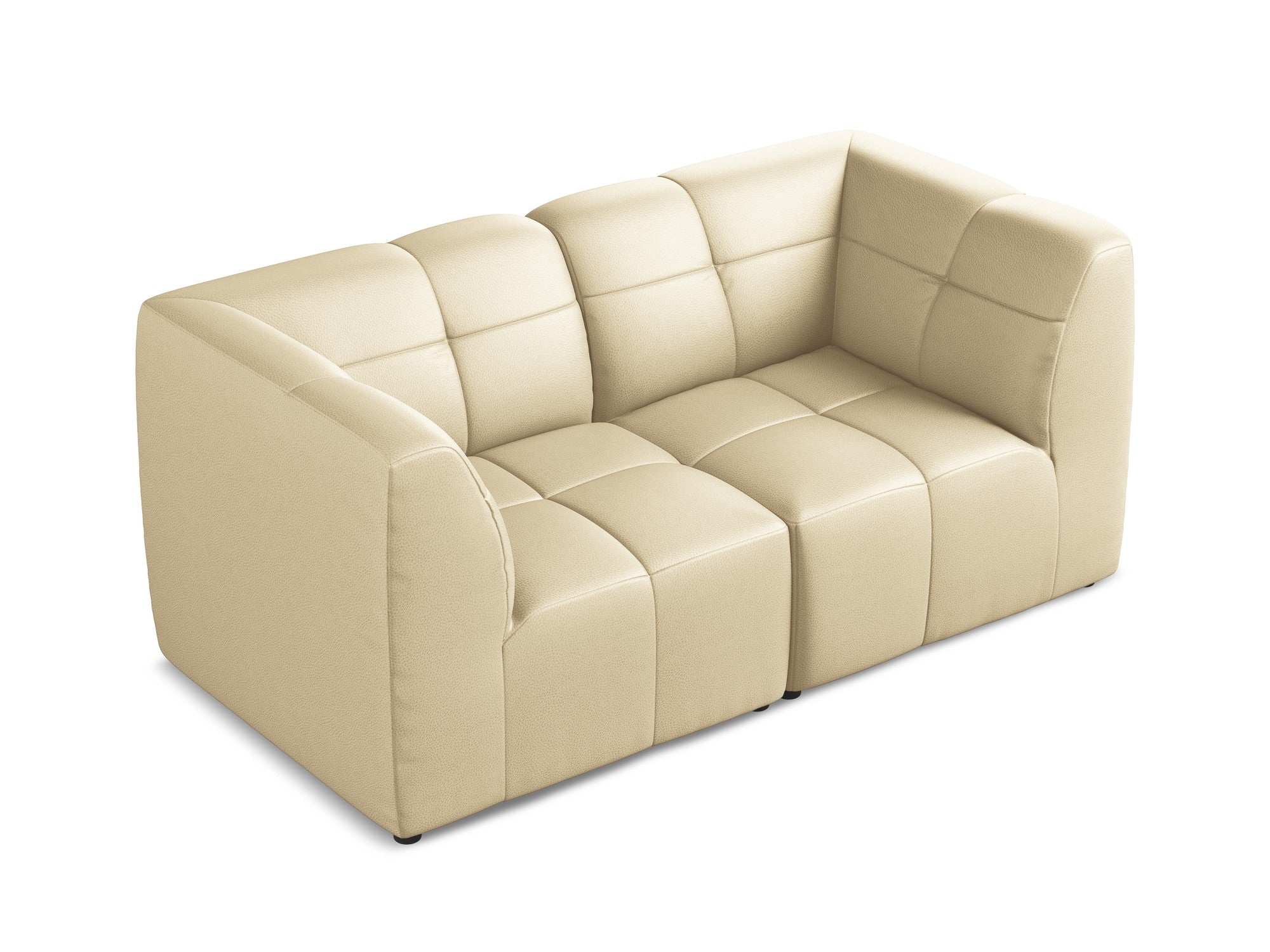 Modulares 2-Sitzer Sofa ALOHA in beigem Kunstleder
