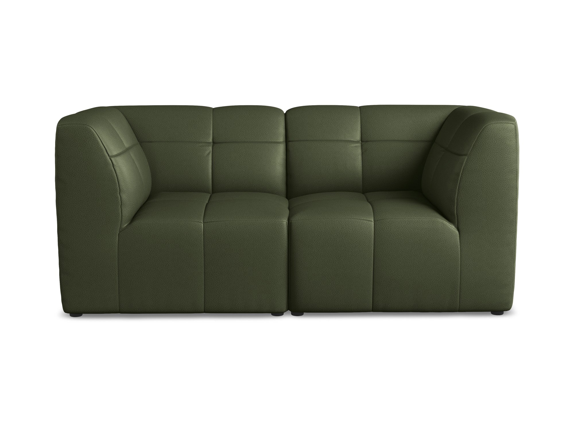 Modulares 2-Sitzer-Sofa ALOHA dunkelgrünes Kunstleder
