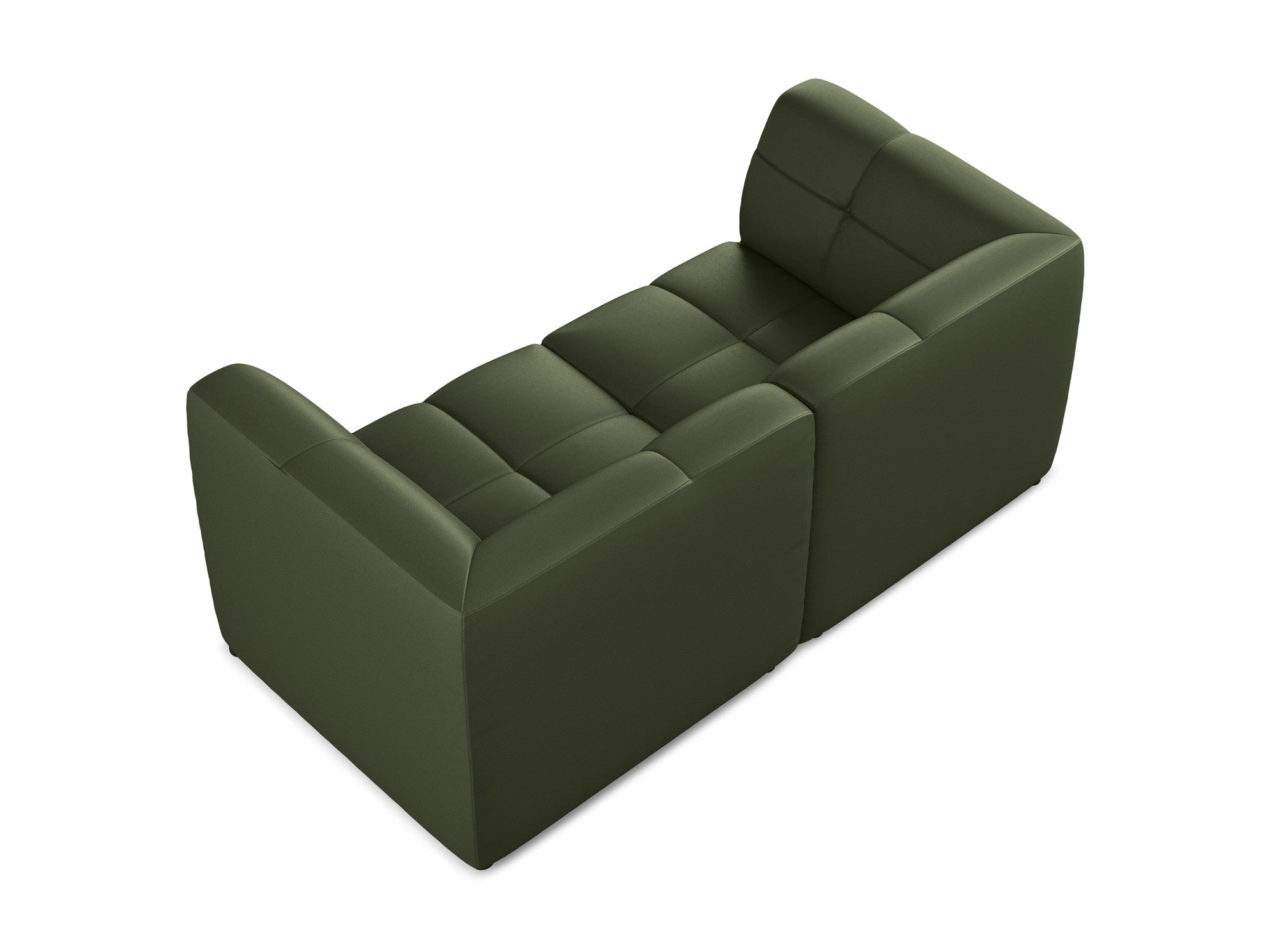 Modulares 2-Sitzer-Sofa ALOHA dunkelgrünes Kunstleder