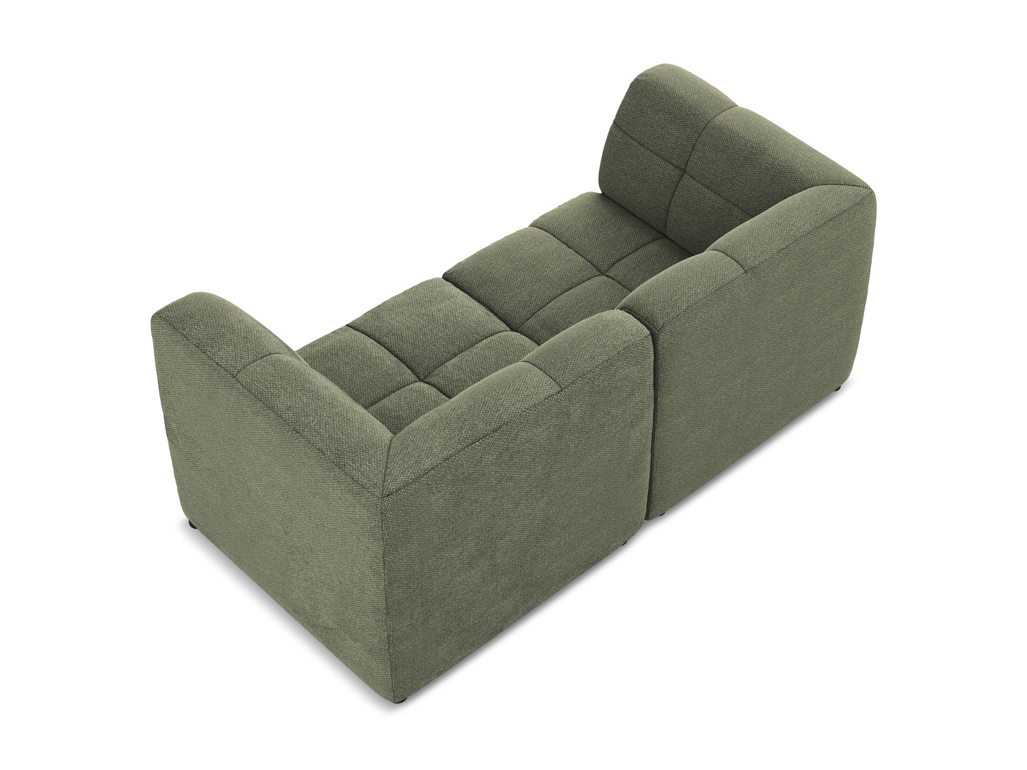 Modulares 2-Sitzer Sofa ALOHA olivgrüner Boucle