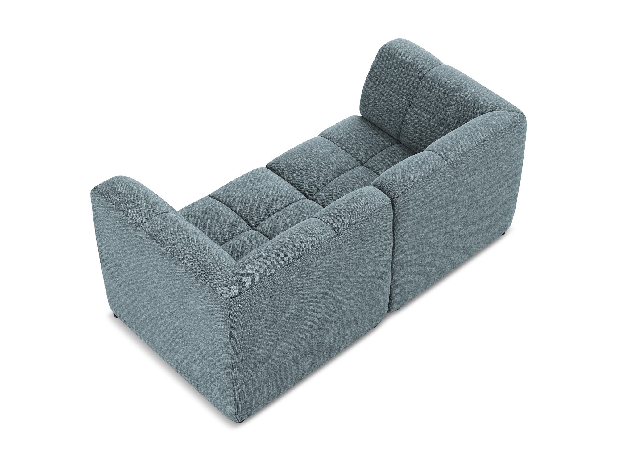 Modulares 2-Sitzer-Sofa ALOHA in jeansblauem Boucle