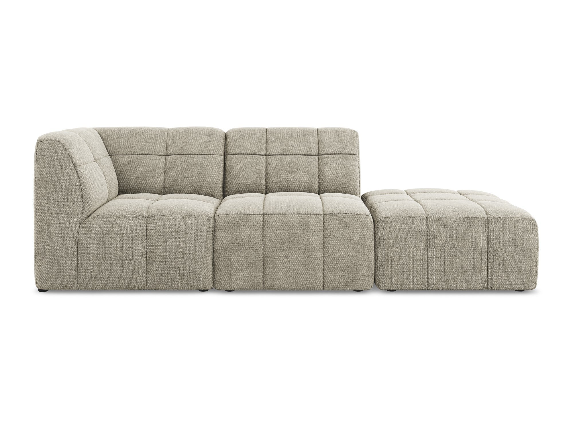 Left-facing open modular sofa 3-seater ALOHA taupe boucle
