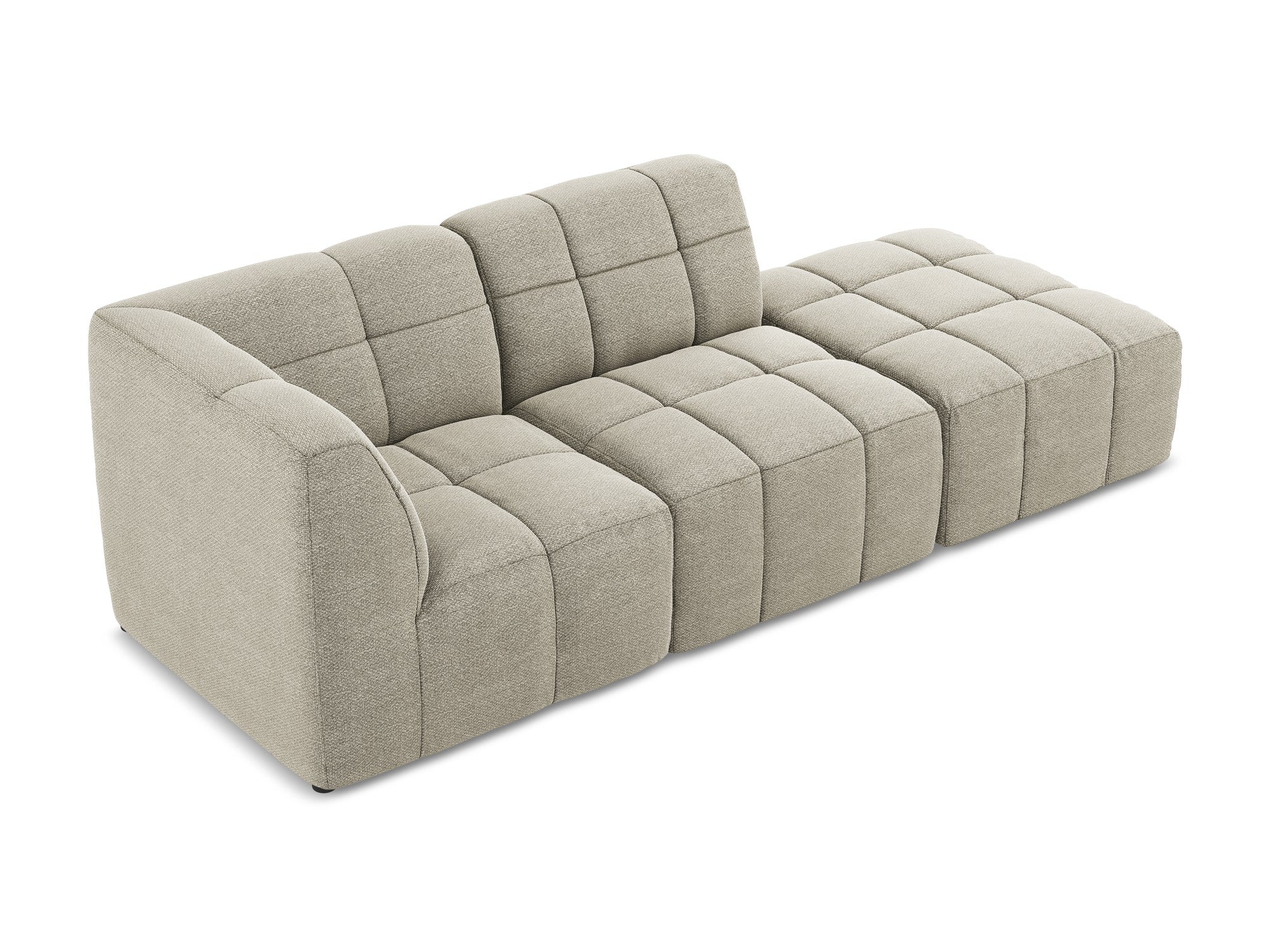 Left-facing open modular sofa 3-seater ALOHA taupe boucle