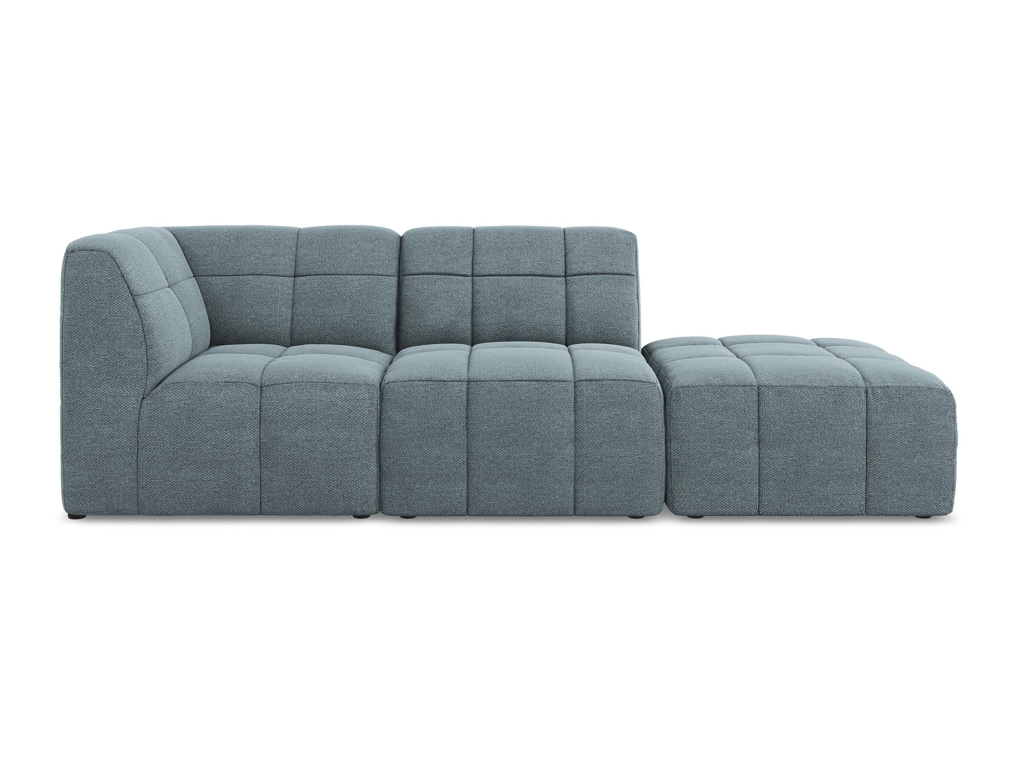 Modulares Sofa linksseitig offen 3-sitzig ALOHA jeansblau Boucle