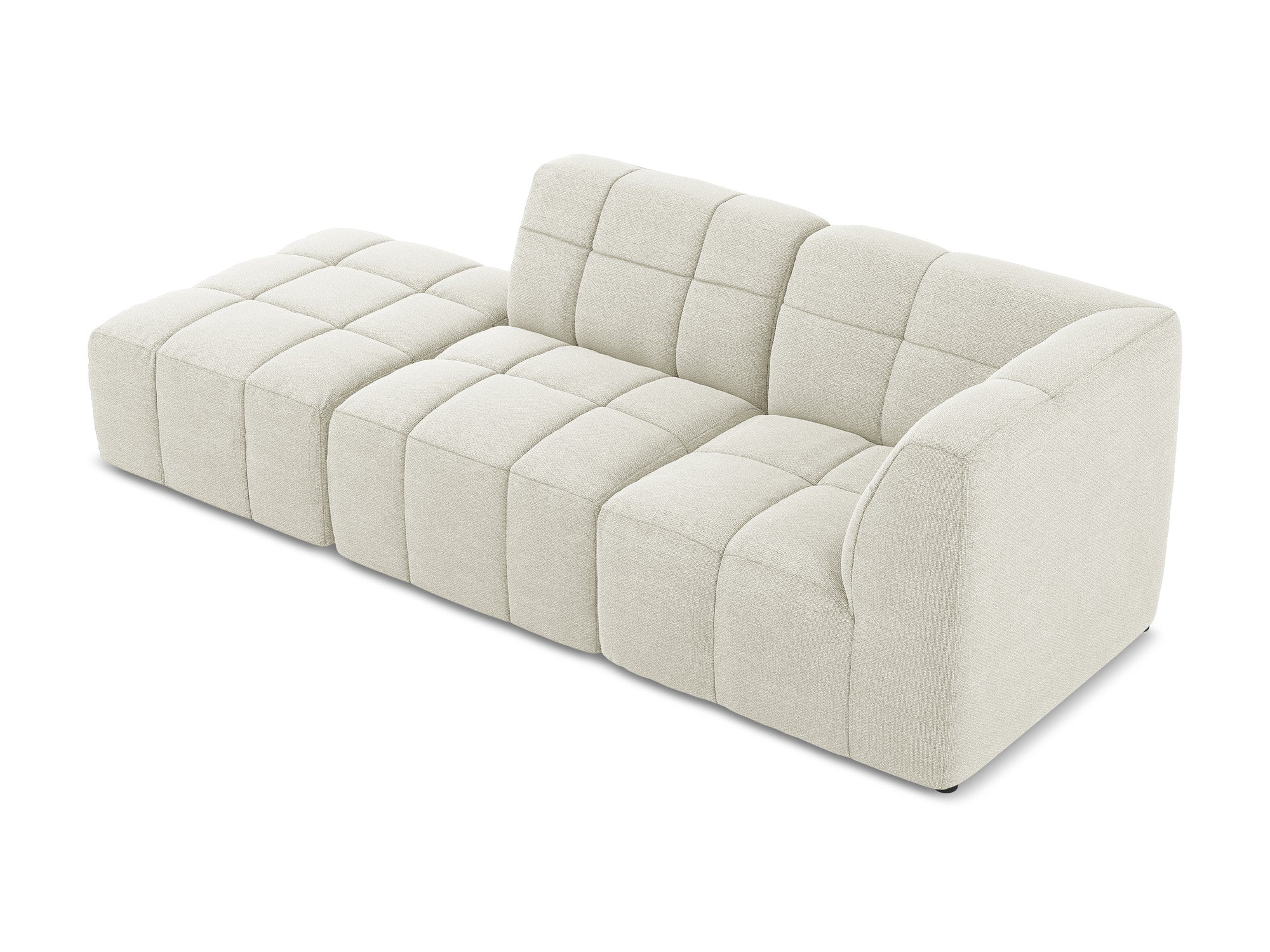 Right-facing open modular 3-seater sofa ALOHA sand boucle