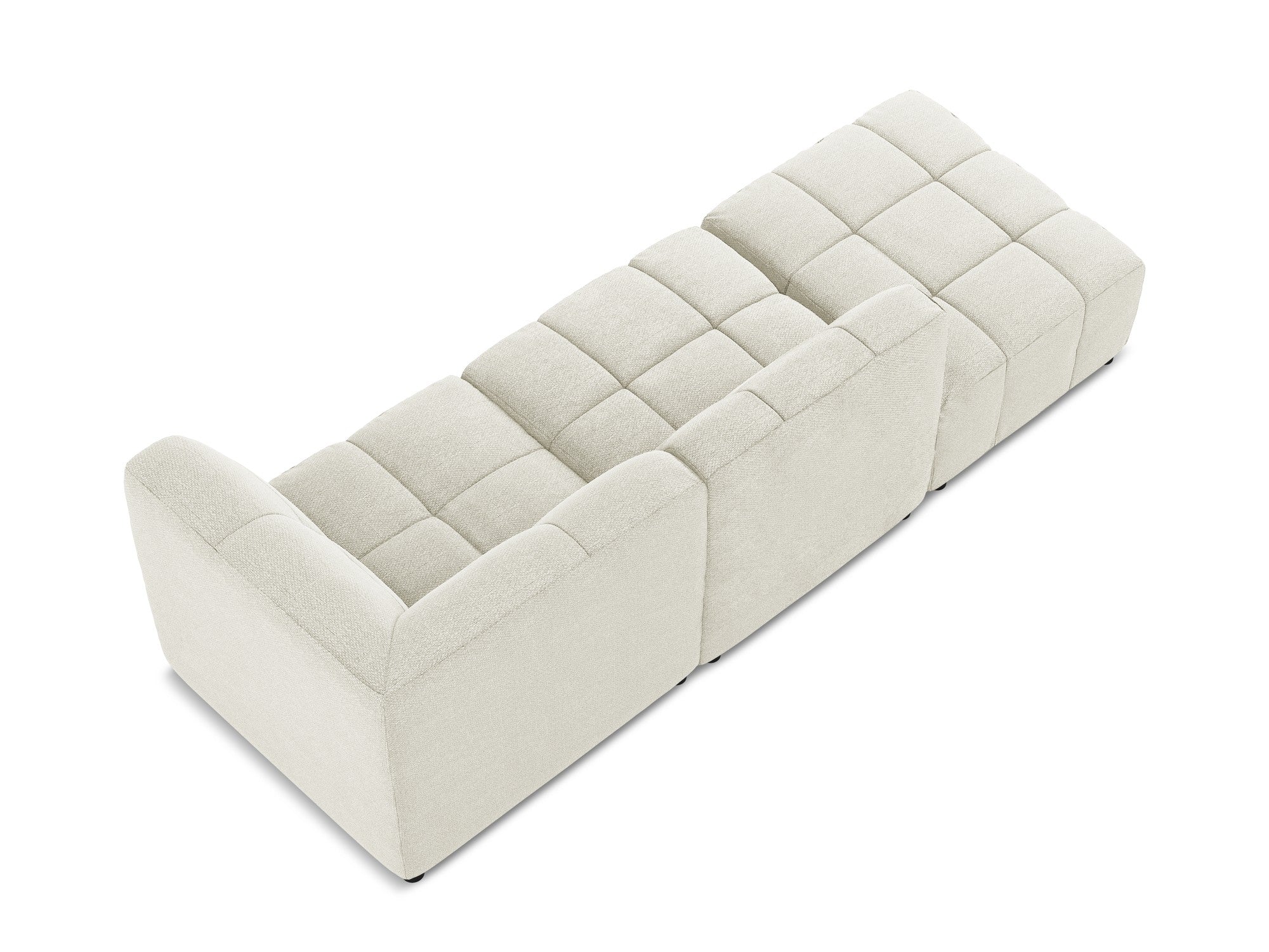Right-facing open modular 3-seater sofa ALOHA sand boucle