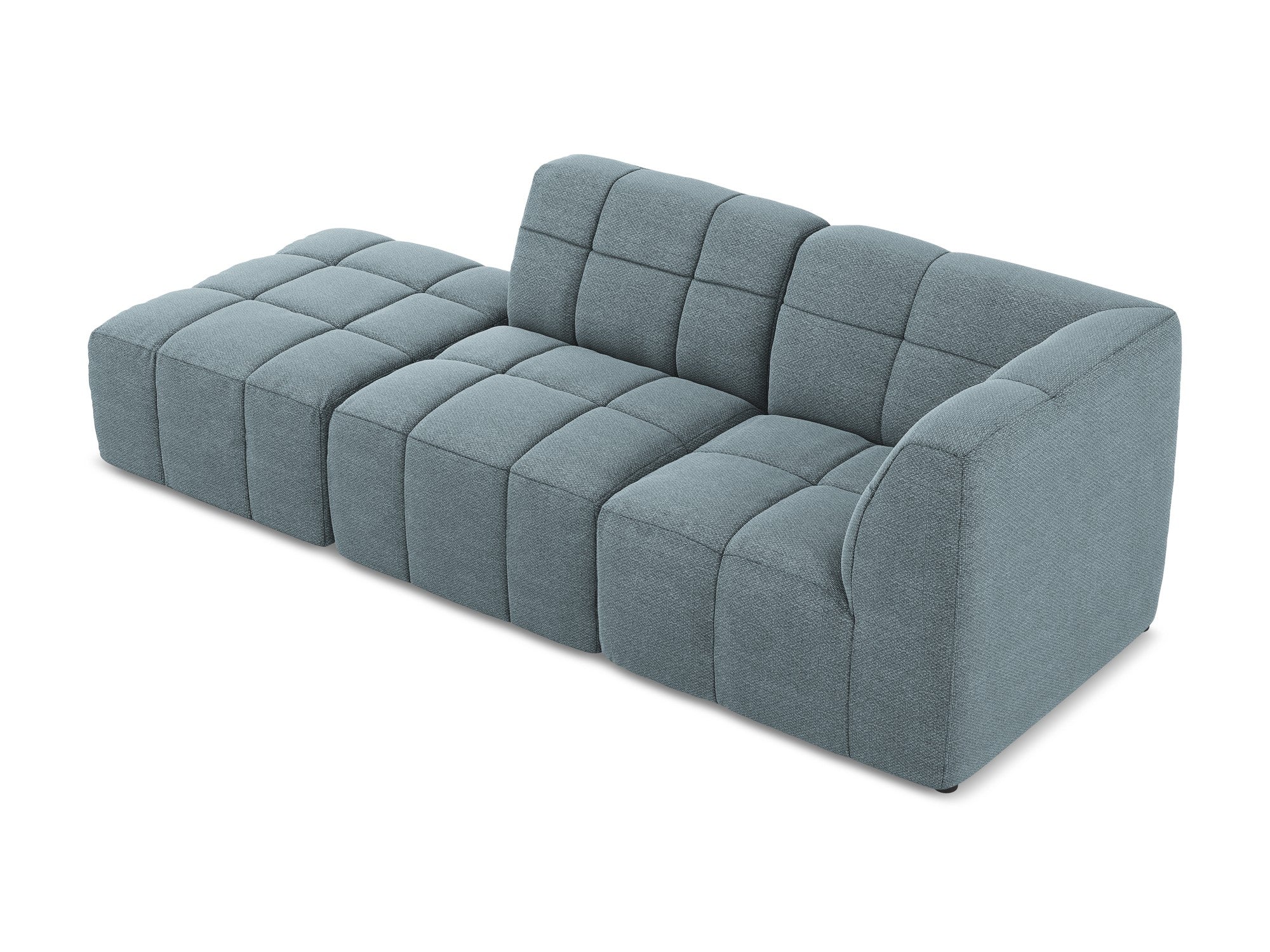 Modulares Sofa mit offener rechter Seite, 3-Sitzer ALOHA, jeansblau Boucle