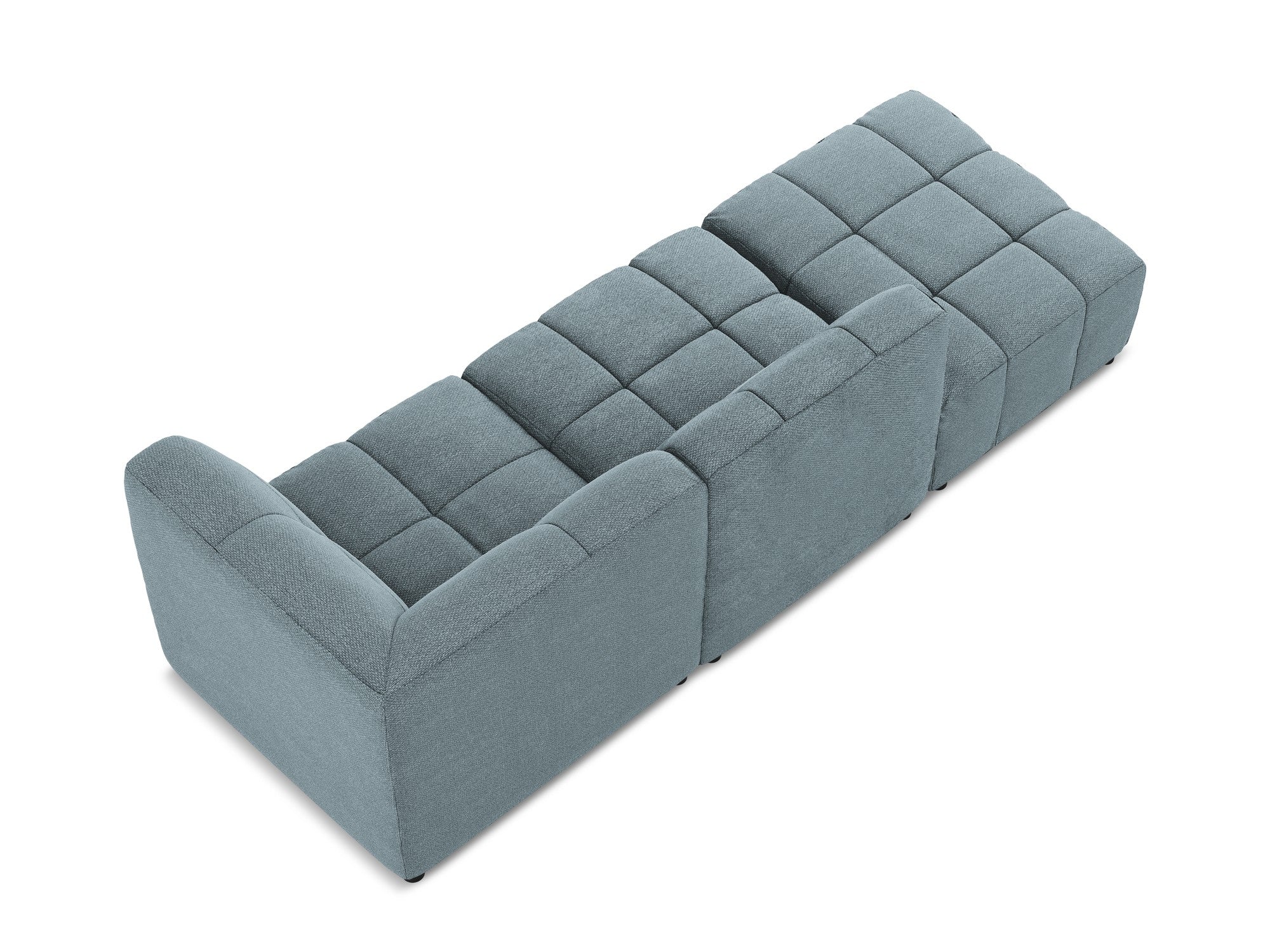 Modulares Sofa mit offener rechter Seite, 3-Sitzer ALOHA, jeansblau Boucle