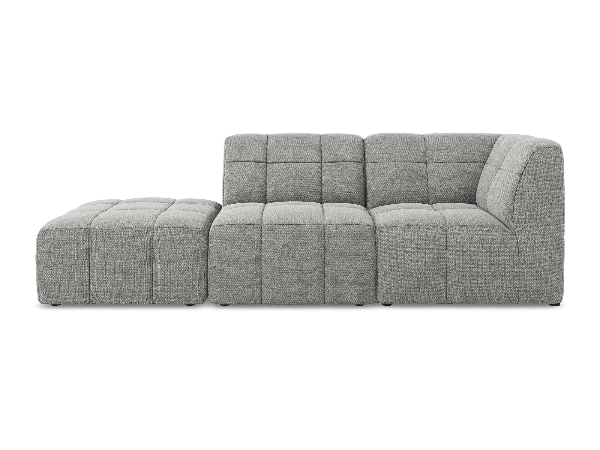 Modulares Sofa mit offener rechter Seite, 3-Sitzer ALOHA in hellgrauem Boucle