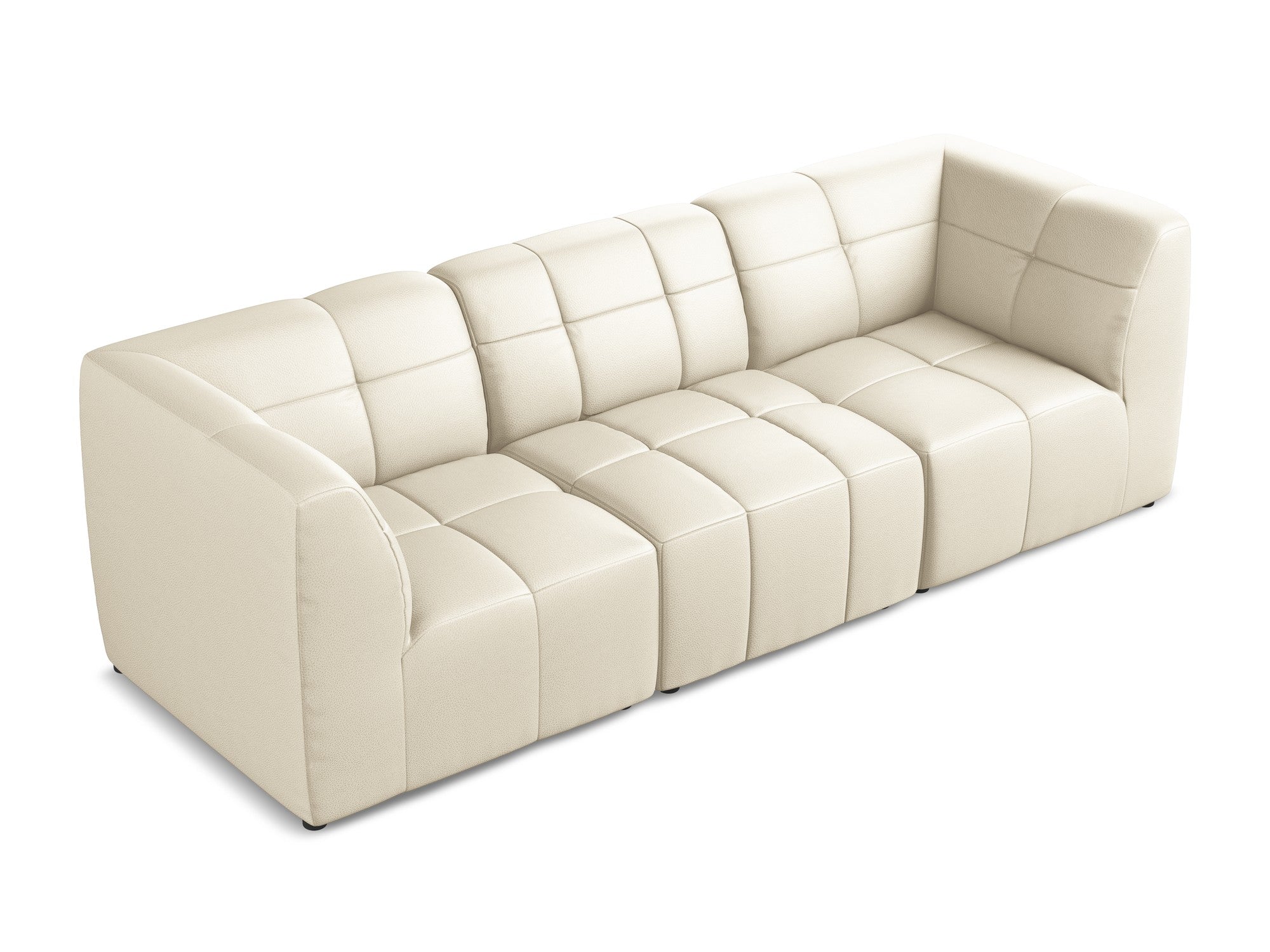 3-Seater Modular Sofa ALOHA Light Beige Faux Leather