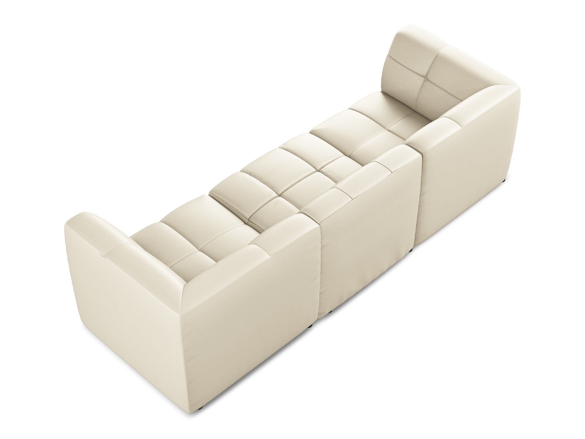 3-Seater Modular Sofa ALOHA Light Beige Faux Leather