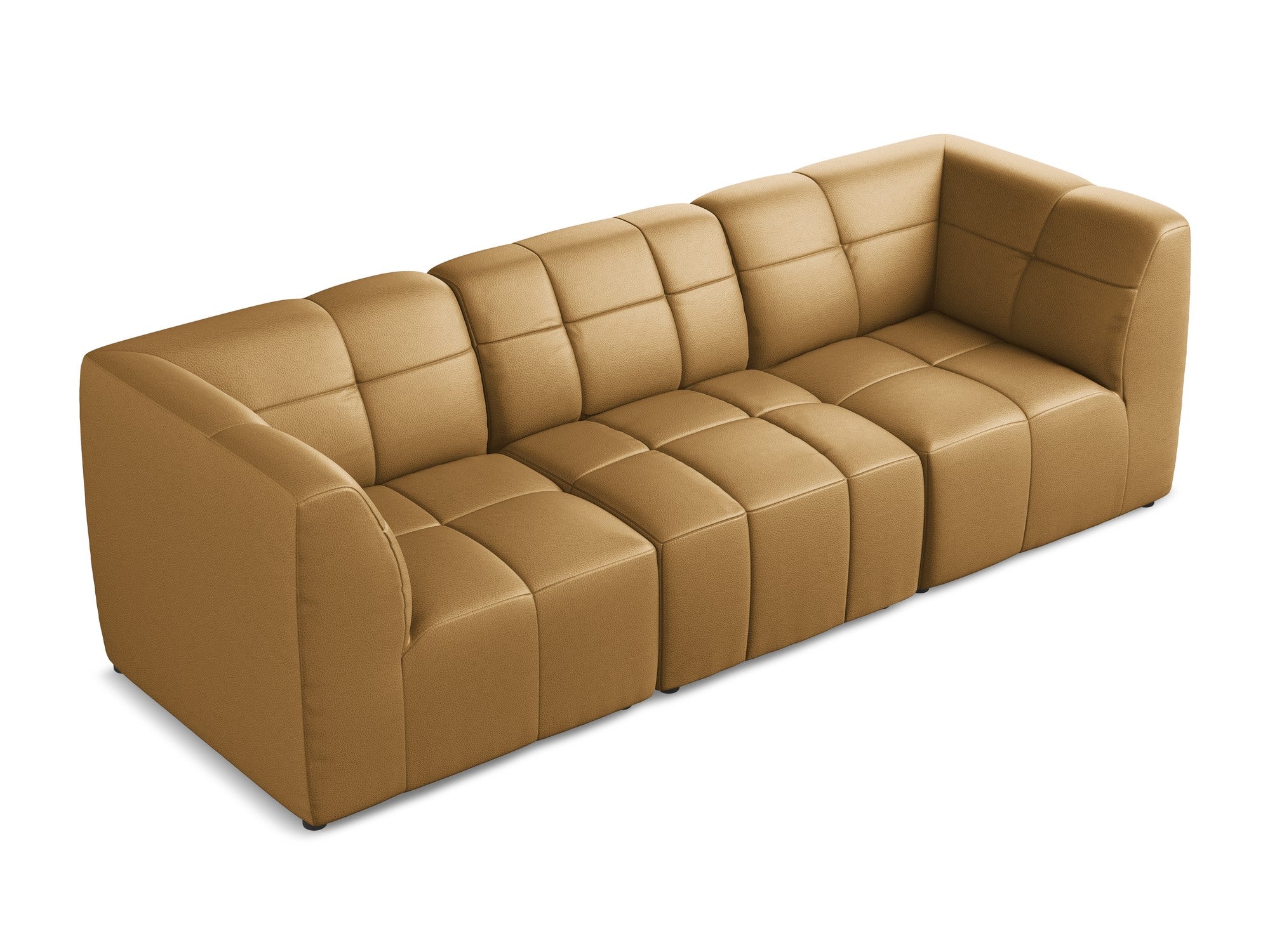 3-seater modular sofa ALOHA in caramel eco-leather