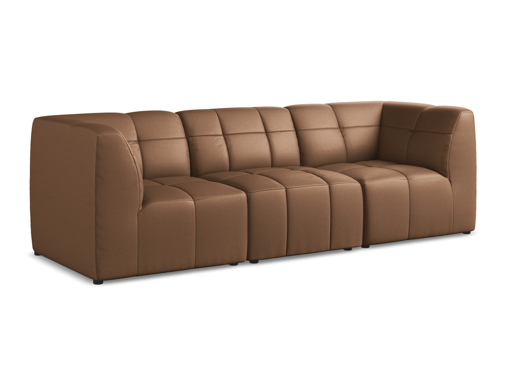 3-seater modular sofa ALOHA chocolate eco-leather