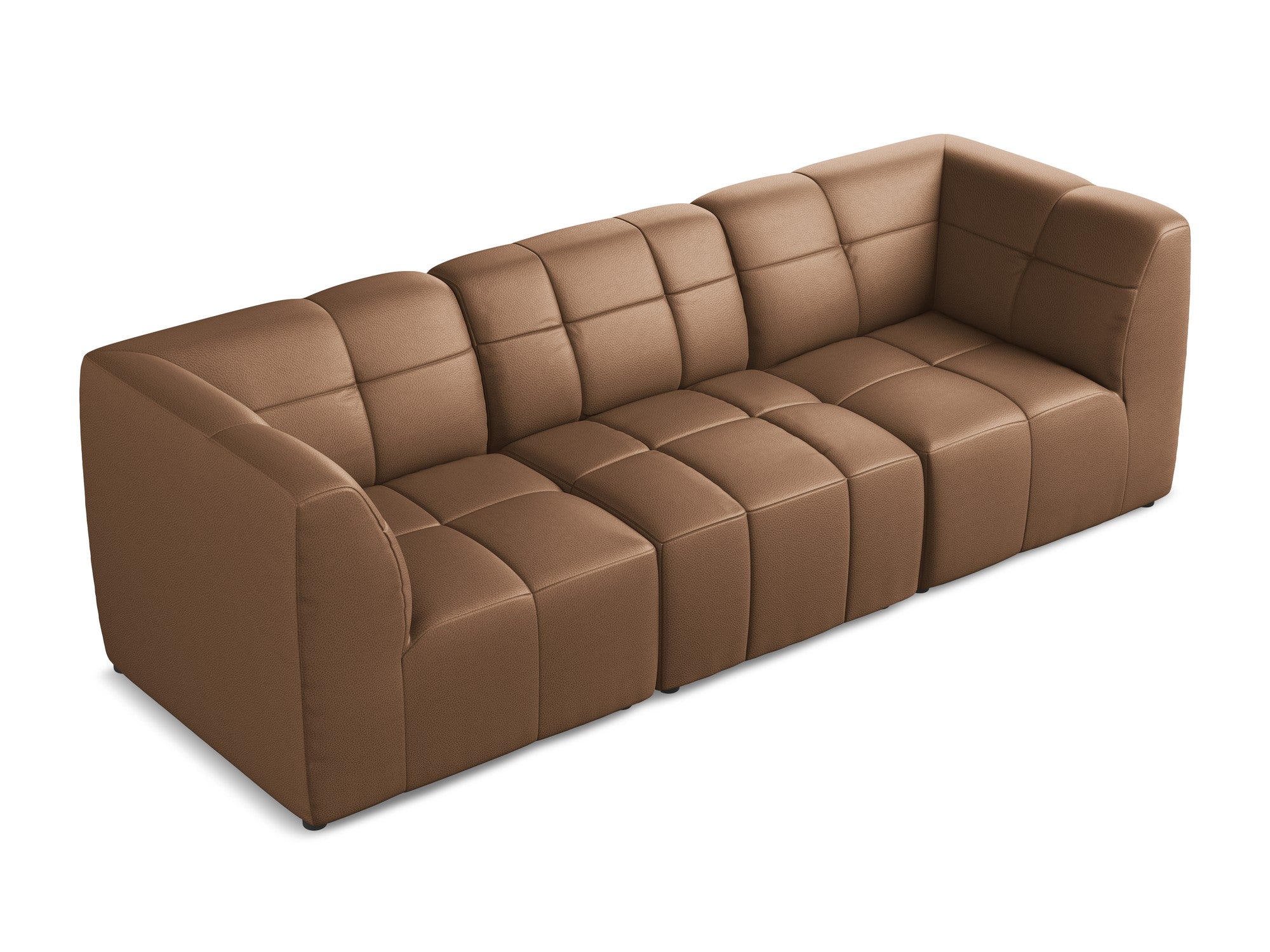 3-seater modular sofa ALOHA chocolate eco-leather