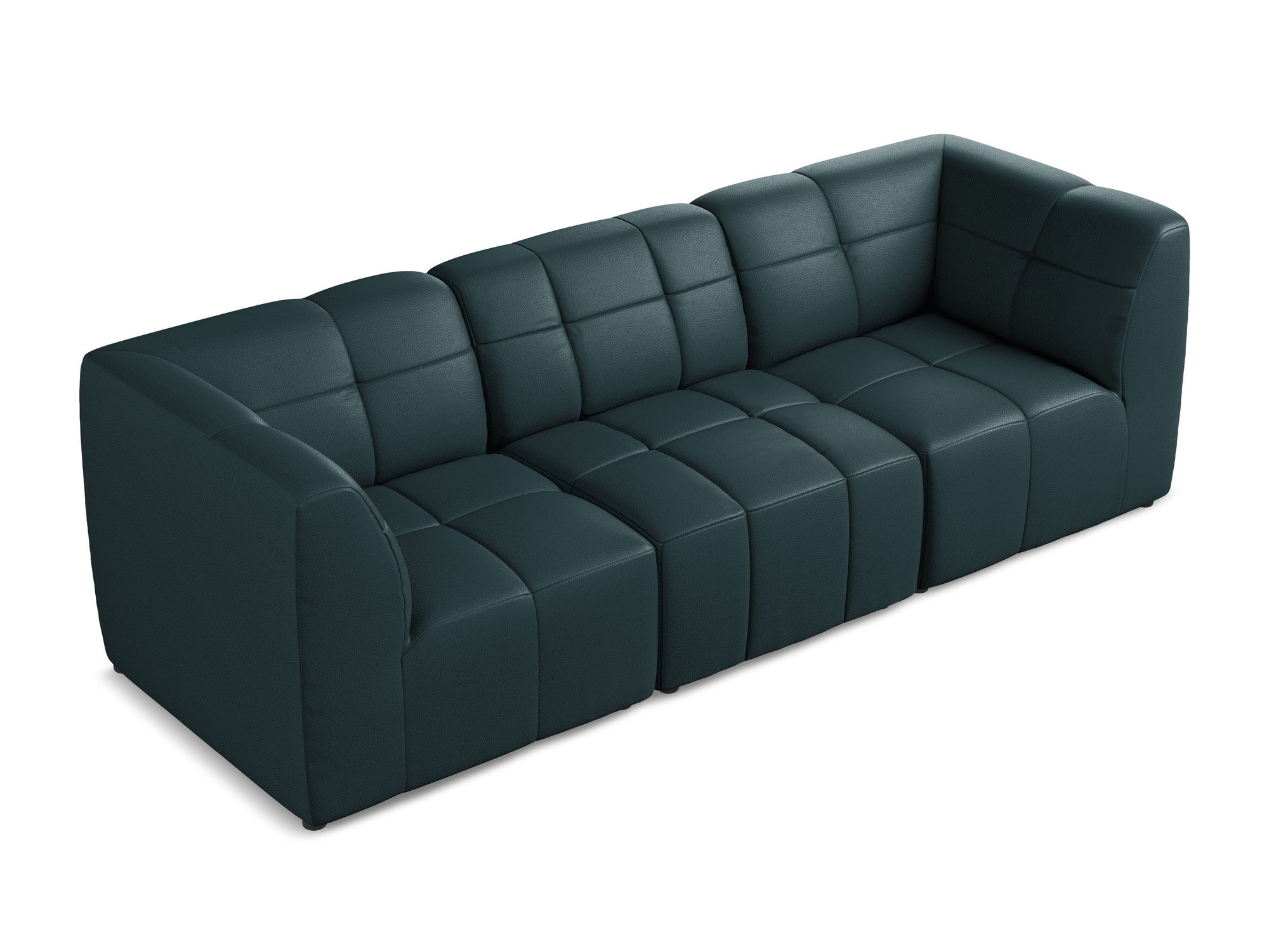 3-seater modular sofa ALOHA in sea green eco-leather