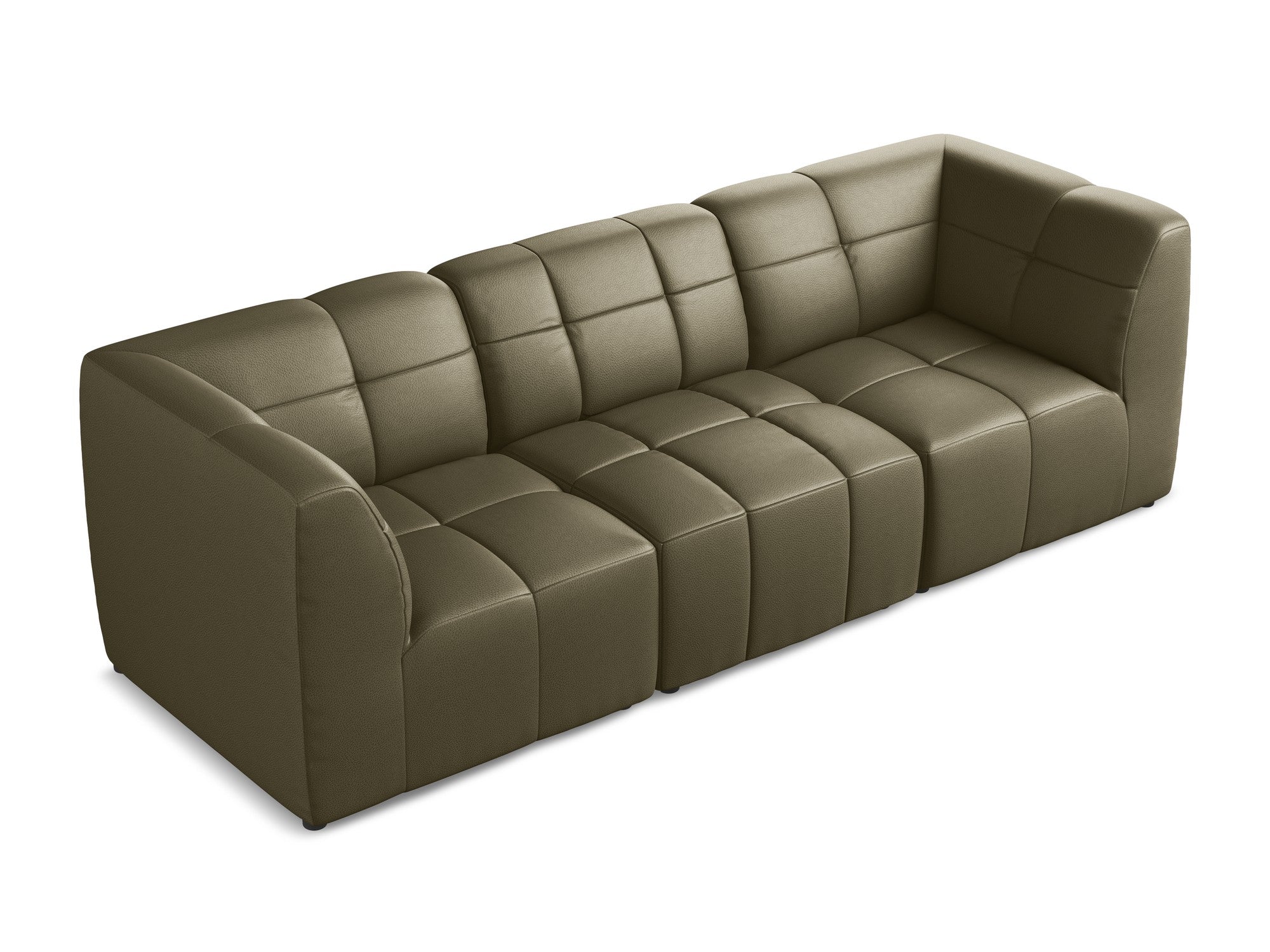 3-Seater Modular Sofa ALOHA Olive Eco-Leather